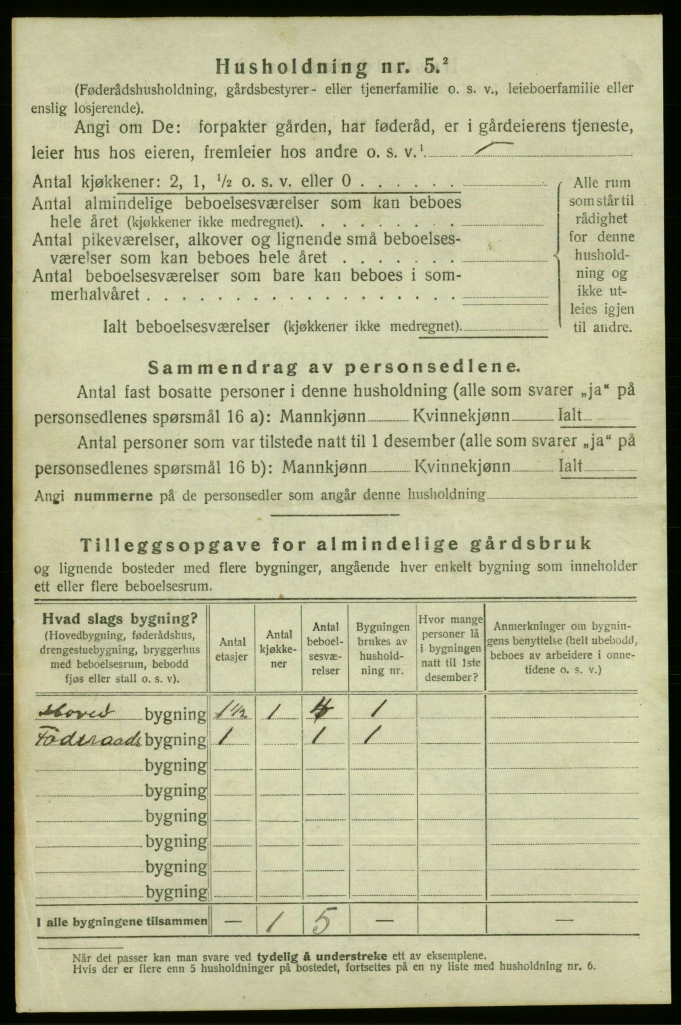 SAB, Folketelling 1920 for 1212 Skånevik herred, 1920, s. 1485