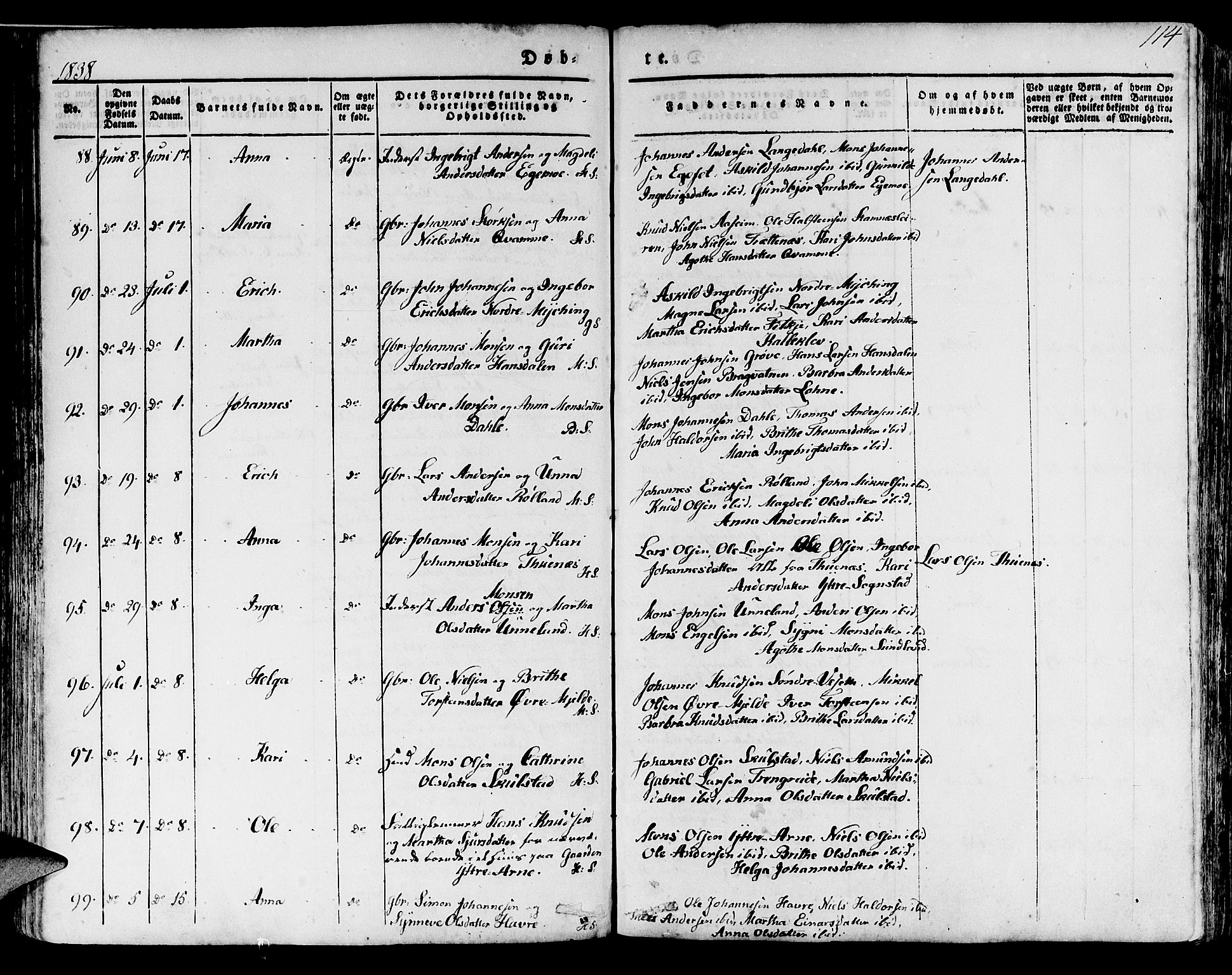 Haus sokneprestembete, AV/SAB-A-75601/H/Haa: Ministerialbok nr. A 14, 1827-1838, s. 114