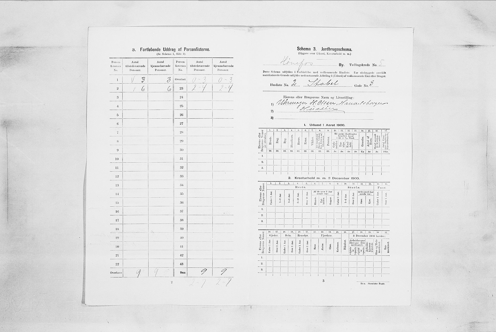 RA, Folketelling 1900 for 0601 Hønefoss kjøpstad, 1900, s. 470