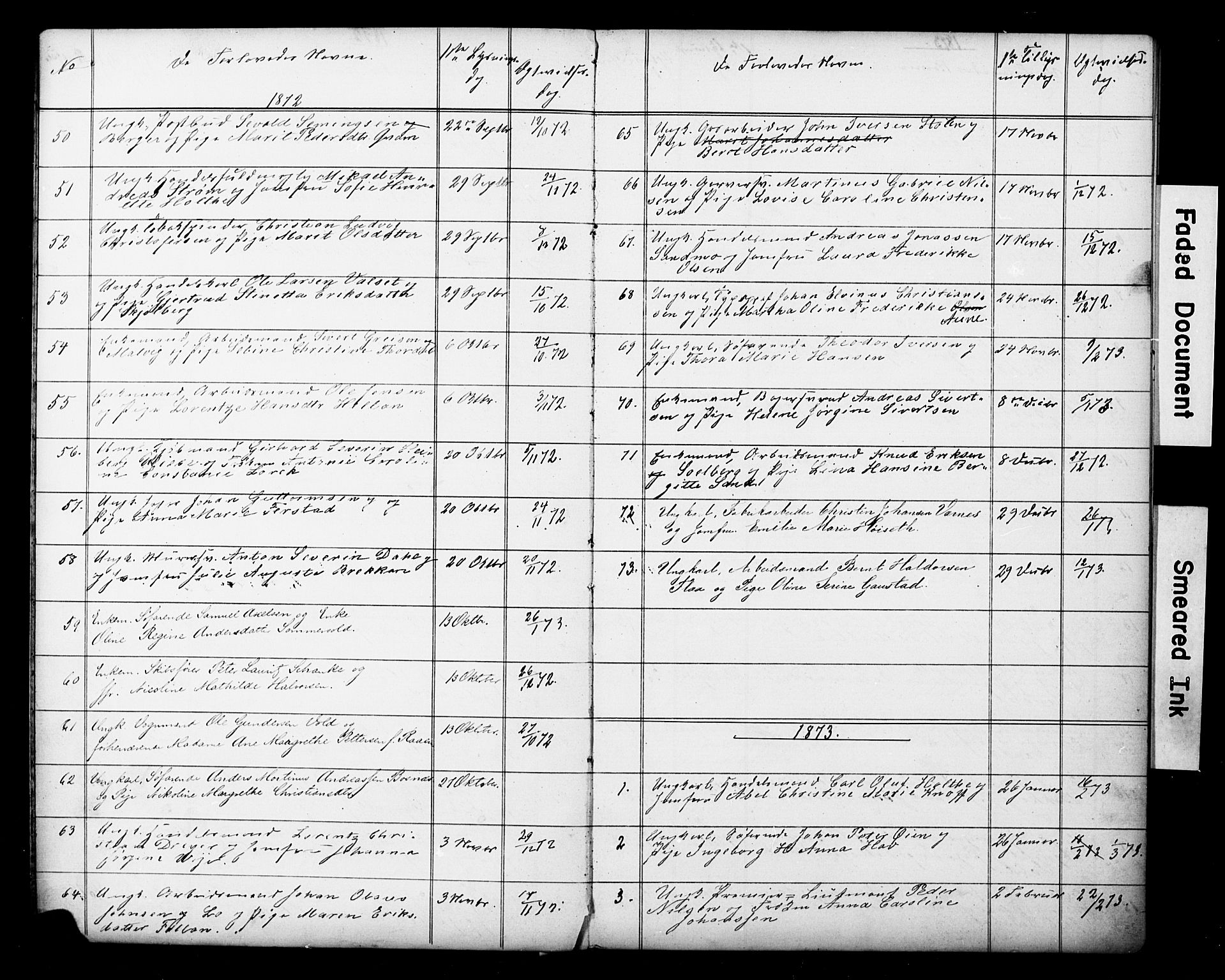 Ministerialprotokoller, klokkerbøker og fødselsregistre - Sør-Trøndelag, SAT/A-1456/601/L0059: Lysningsprotokoll nr. 601A27, 1870-1911