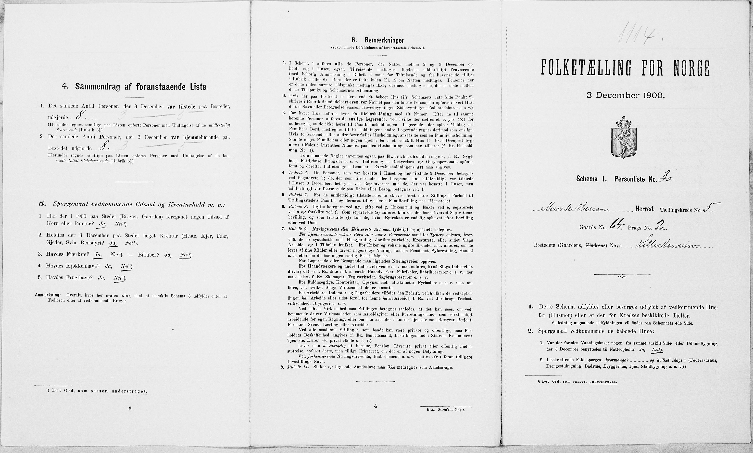 SAT, Folketelling 1900 for 1723 Mosvik og Verran herred, 1900, s. 585