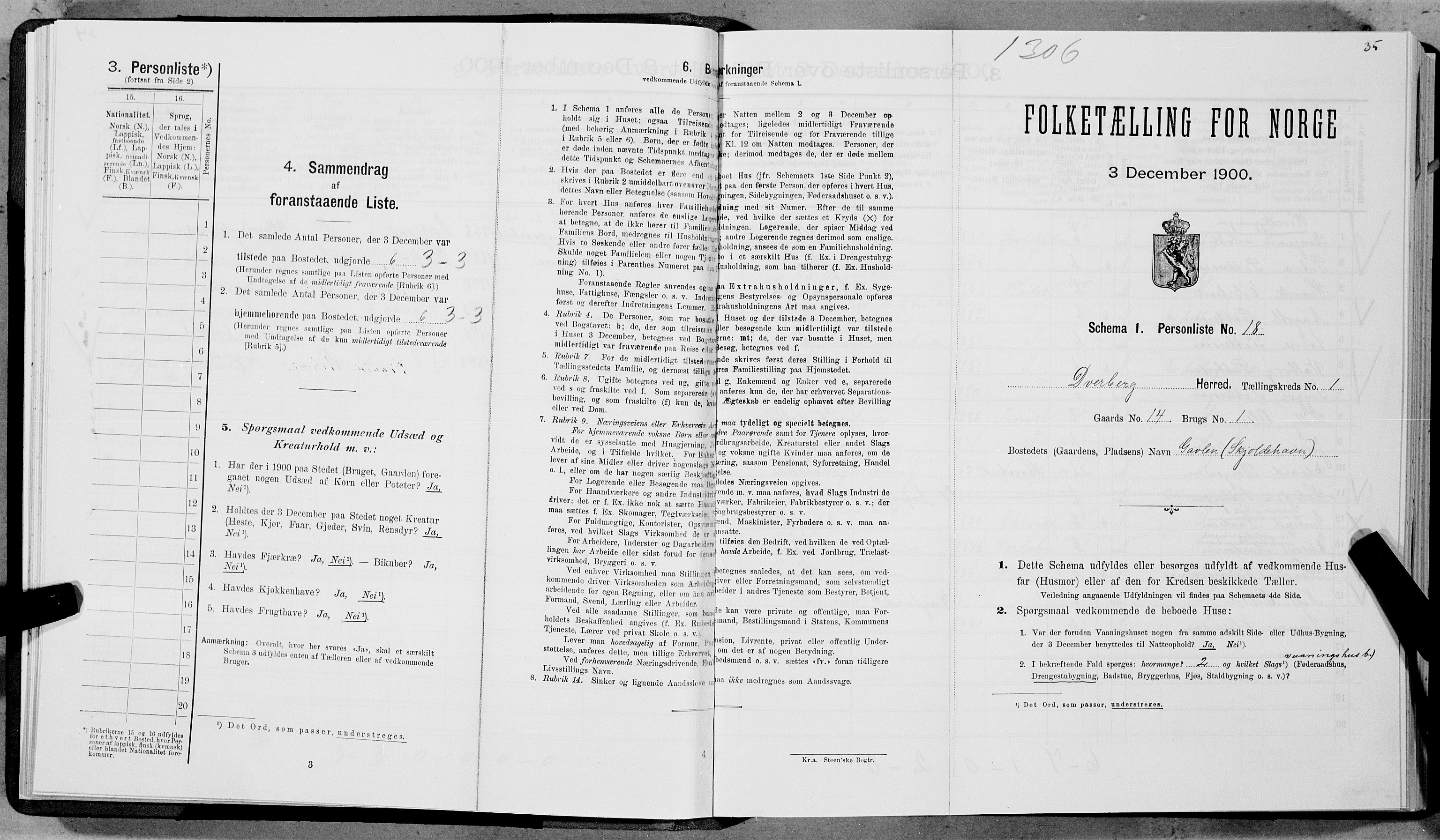 SAT, Folketelling 1900 for 1872 Dverberg herred, 1900, s. 66