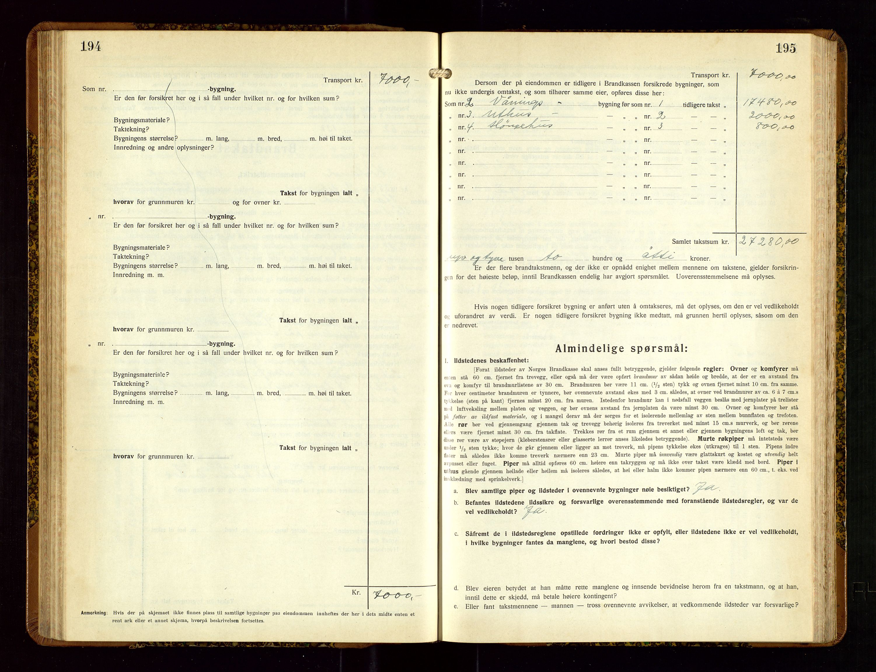 Høyland/Sandnes lensmannskontor, AV/SAST-A-100166/Gob/L0005: "Brandtakstprotokoll", 1933-1936, s. 194-195