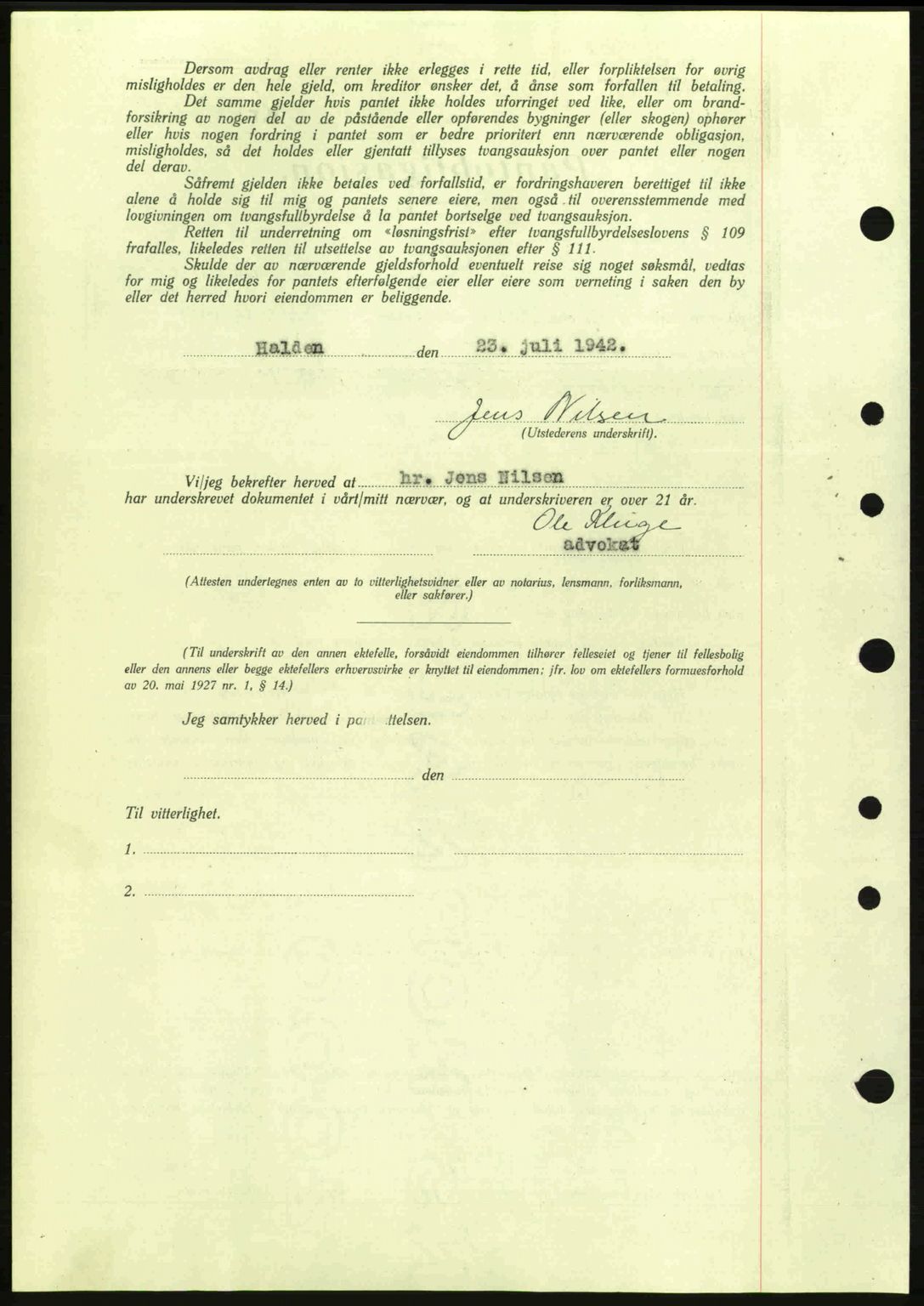Idd og Marker sorenskriveri, AV/SAO-A-10283/G/Gb/Gbc/L0002: Pantebok nr. B4-9a, 1939-1945, Dagboknr: 890/1942