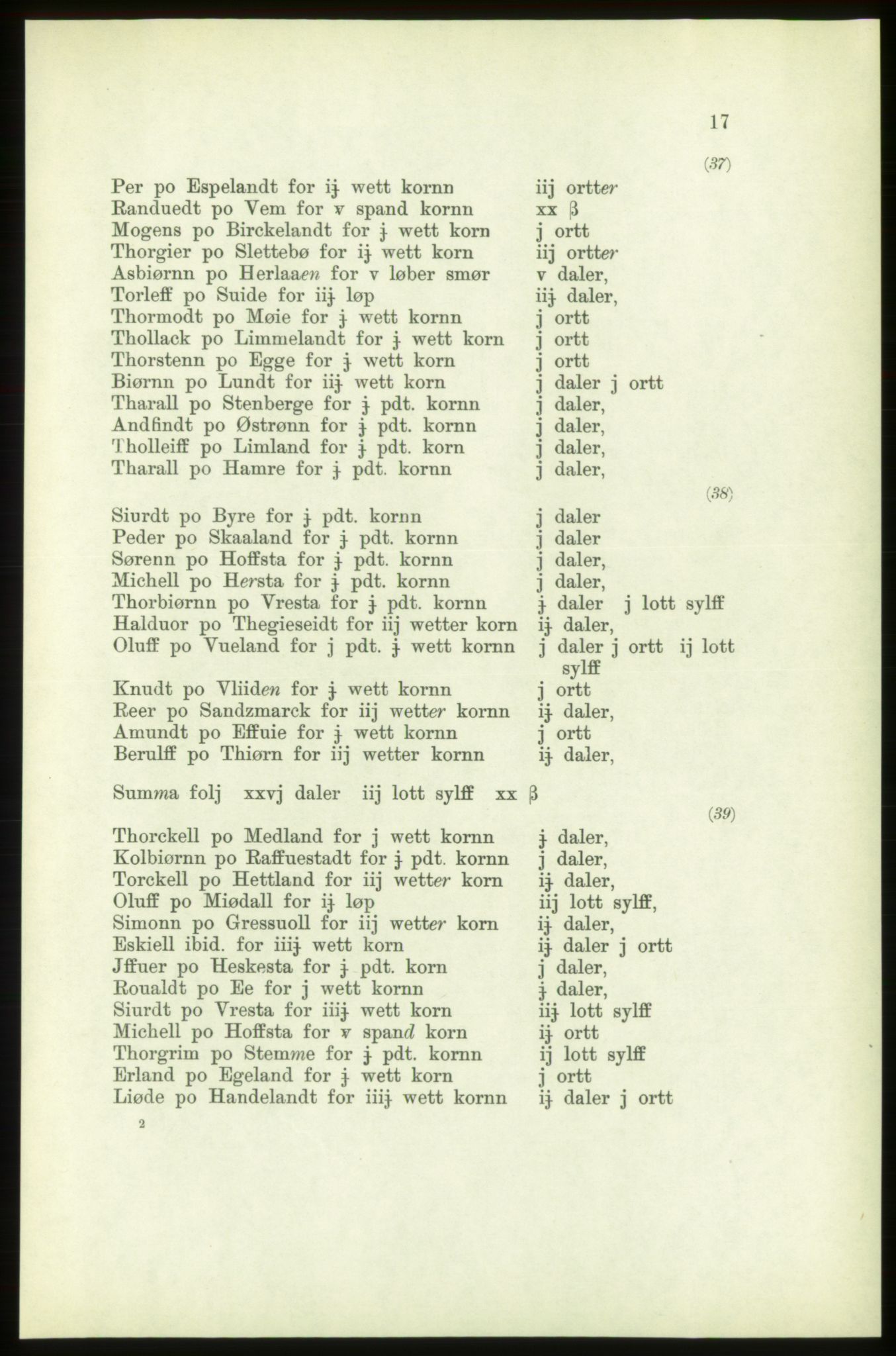 Publikasjoner utgitt av Arkivverket, PUBL/PUBL-001/C/0003: Bind 3: Skatten av Bergenhus len 1563, 1563, s. 17