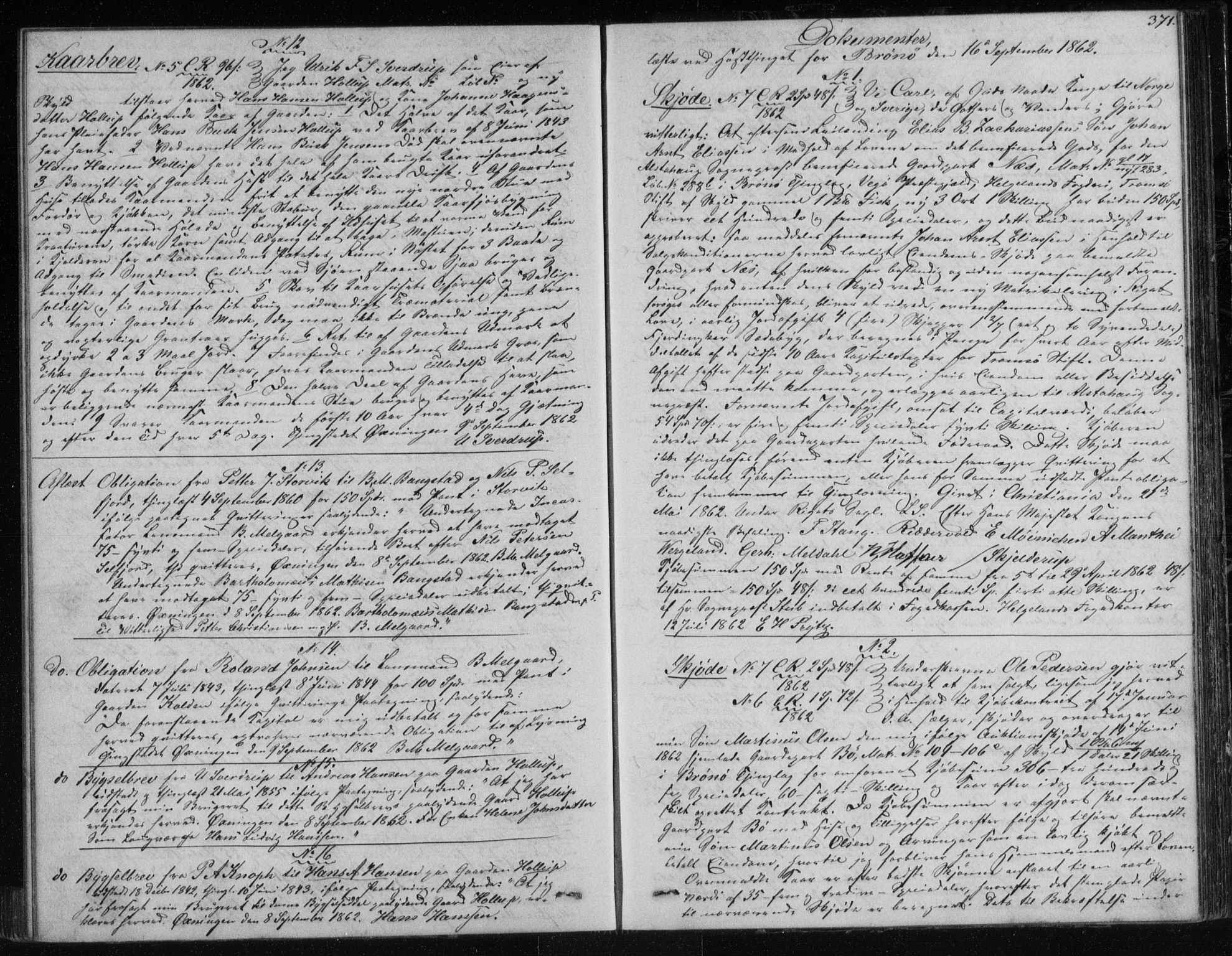 Søndre Helgeland sorenskriveri, AV/SAT-A-4575/1/2/2C/L0001: Pantebok nr. 12, 1860-1864, s. 371