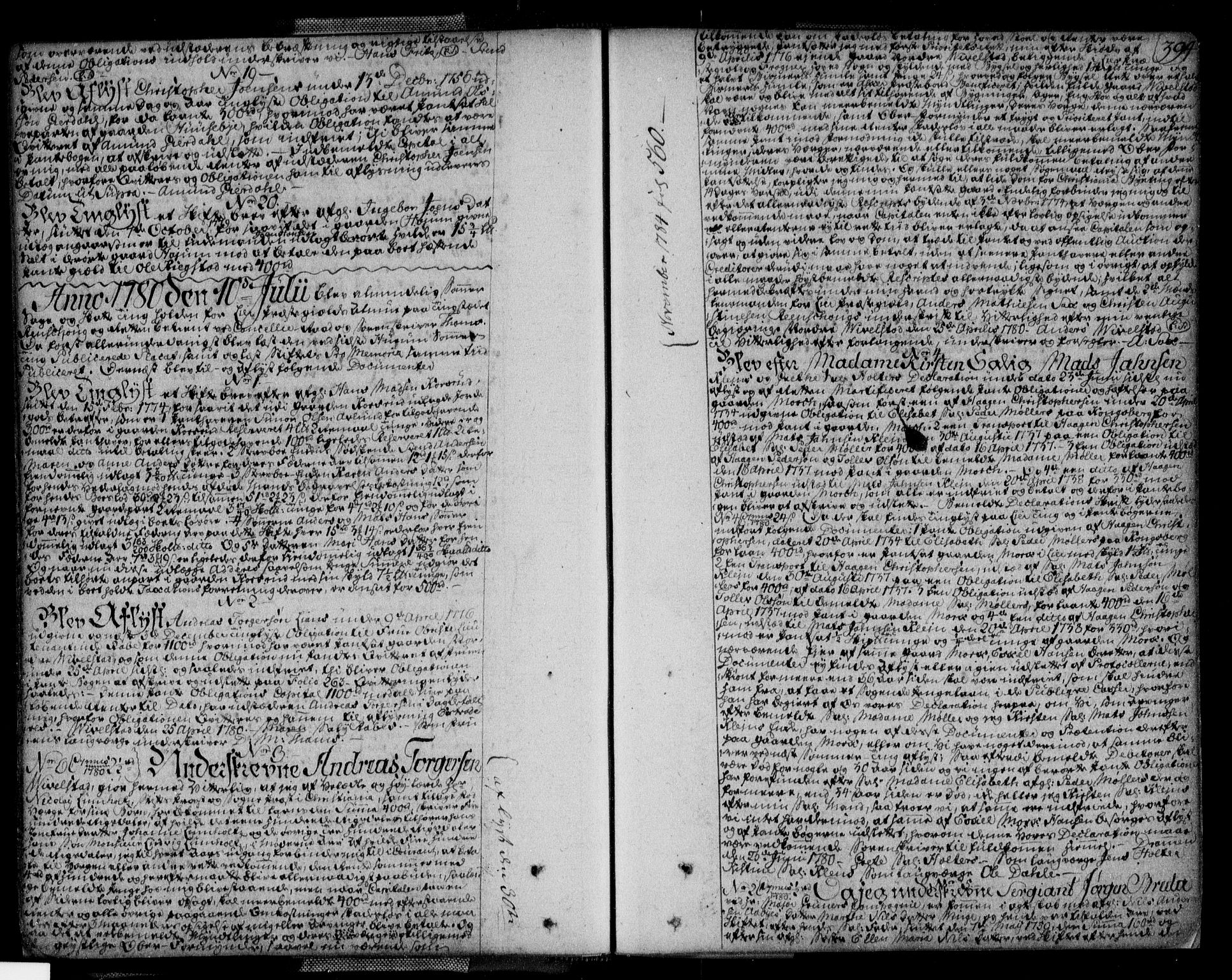 Lier, Røyken og Hurum sorenskriveri, AV/SAKO-A-89/G/Ga/Gaa/L0004b: Pantebok nr. IVb, 1779-1788, s. 394
