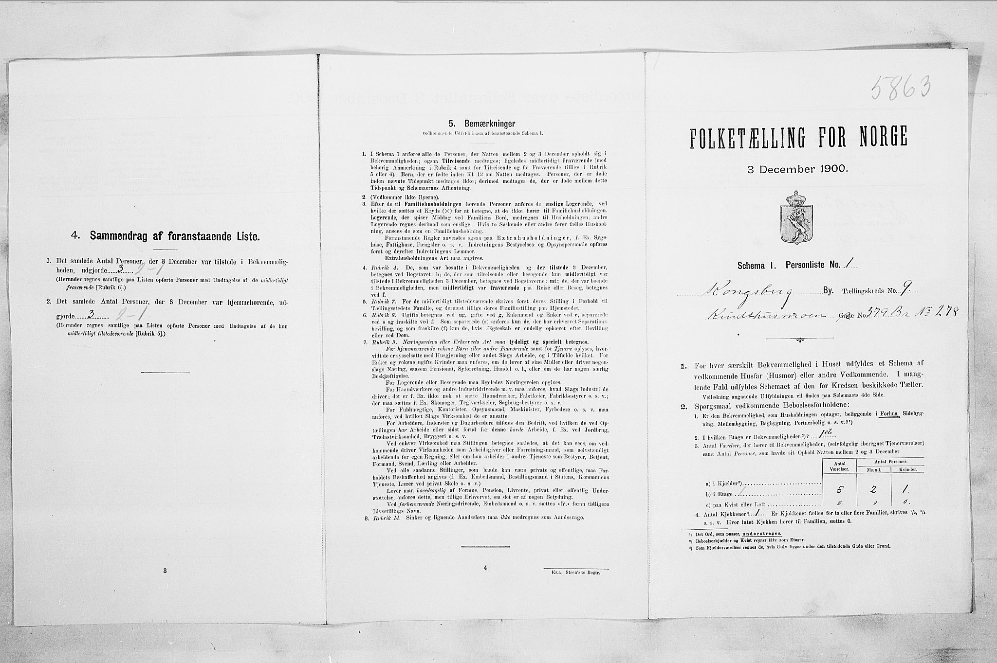 RA, Folketelling 1900 for 0604 Kongsberg kjøpstad, 1900, s. 1720