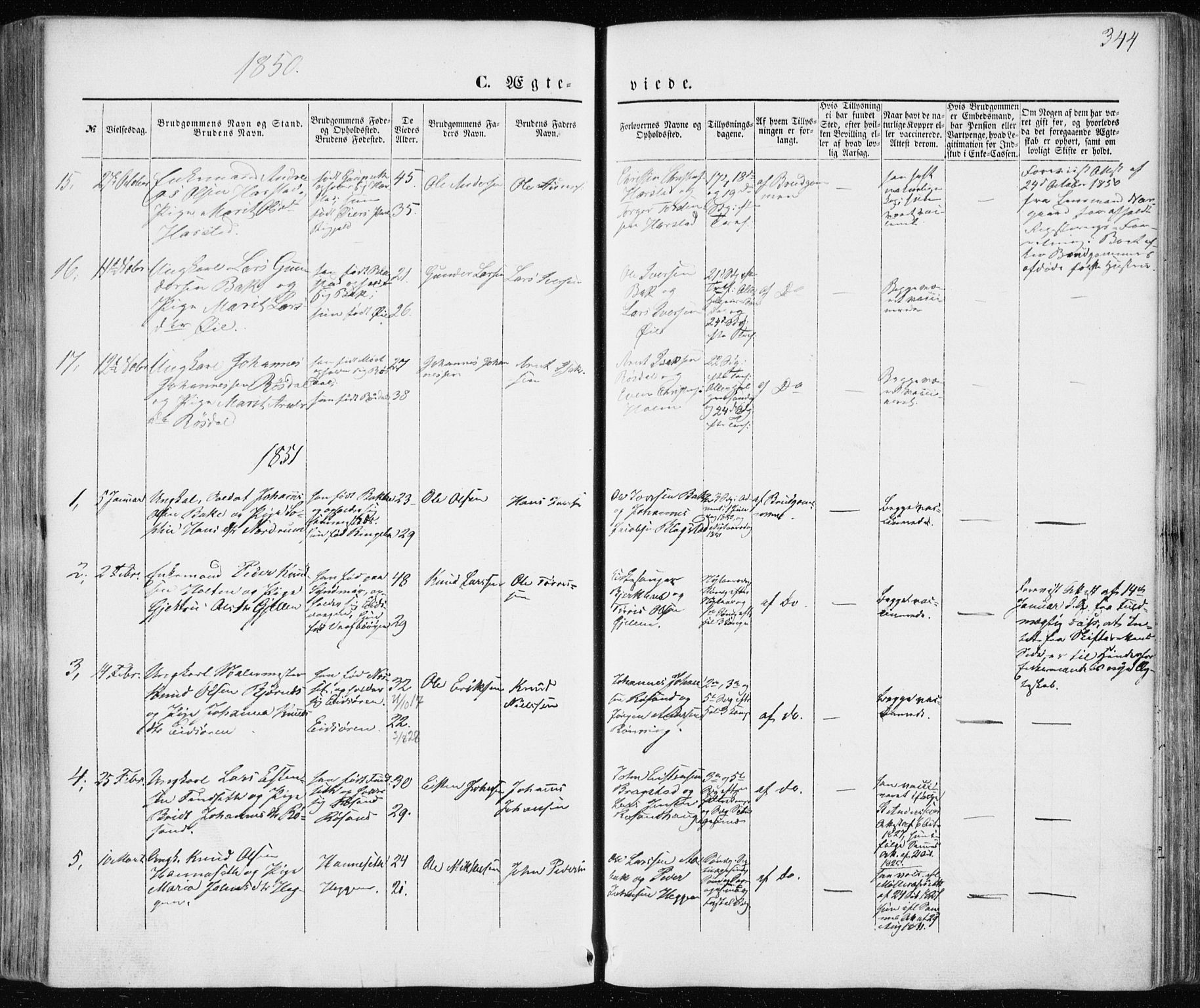 Ministerialprotokoller, klokkerbøker og fødselsregistre - Møre og Romsdal, SAT/A-1454/586/L0984: Ministerialbok nr. 586A10, 1844-1856, s. 344