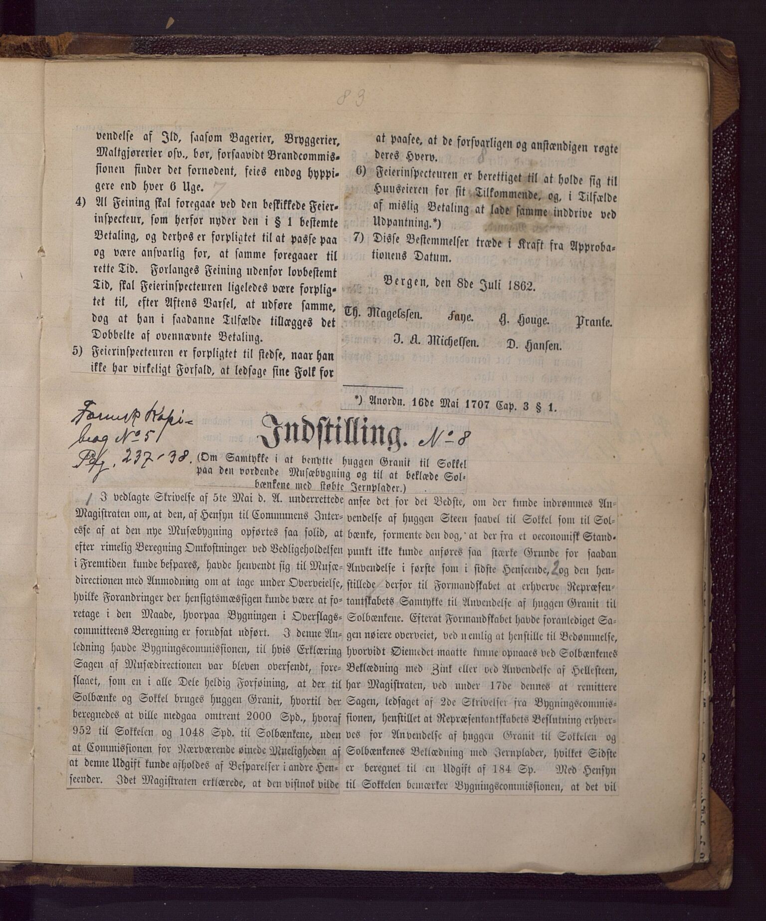 Bergen kommune. Formannskapet, BBA/A-0003/Ad/L0018: Bergens Kommuneforhandlinger, 1863