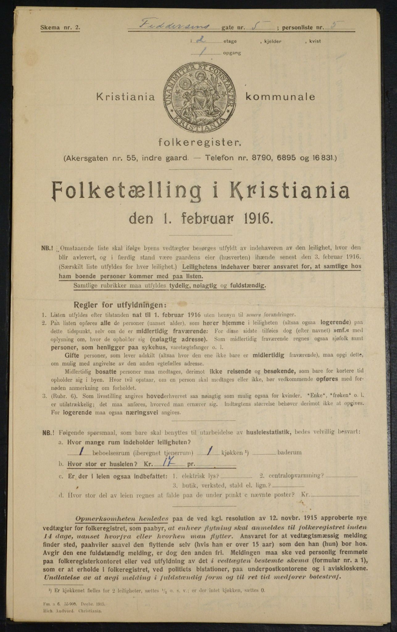 OBA, Kommunal folketelling 1.2.1916 for Kristiania, 1916, s. 24439