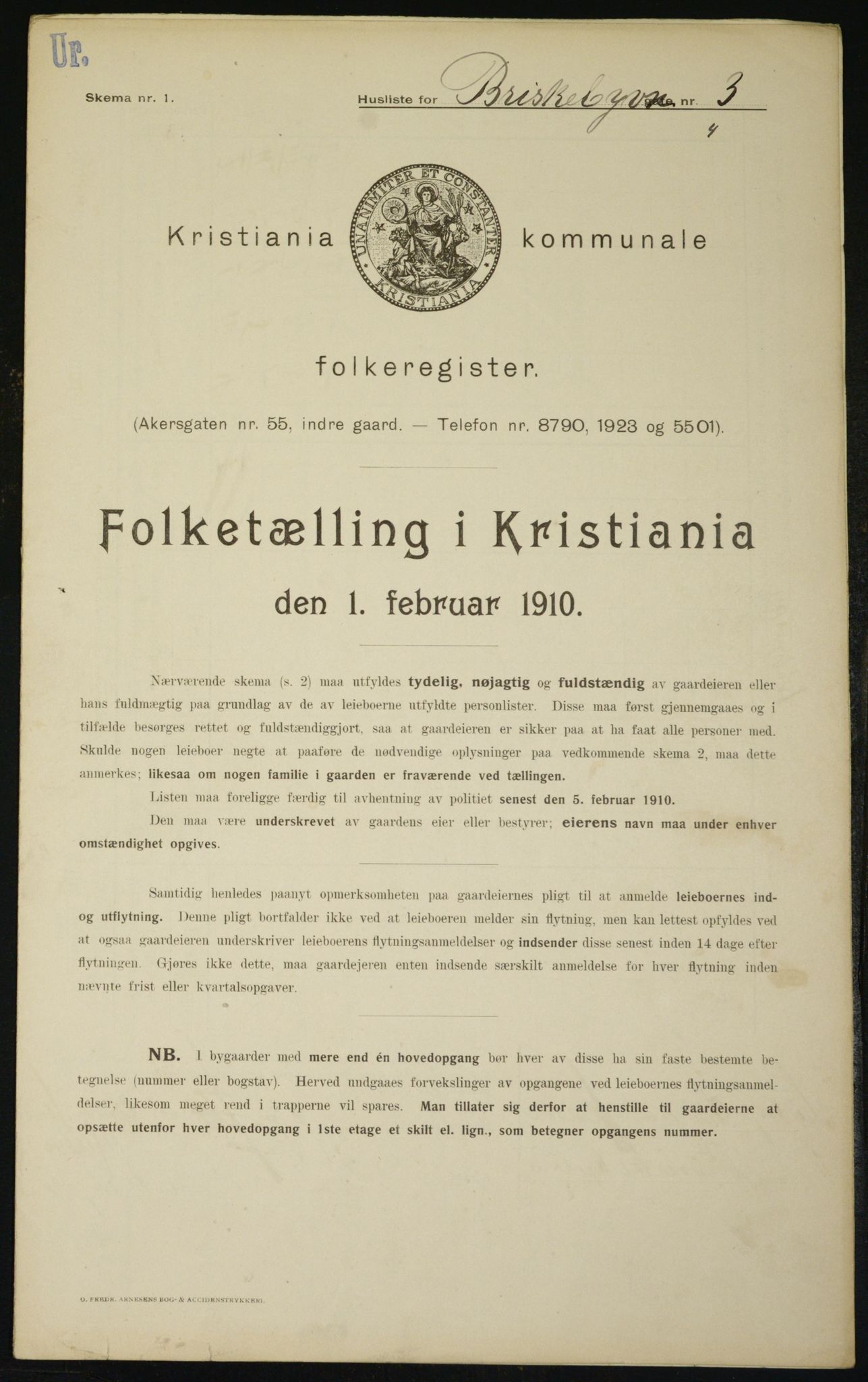 OBA, Kommunal folketelling 1.2.1910 for Kristiania, 1910, s. 8834