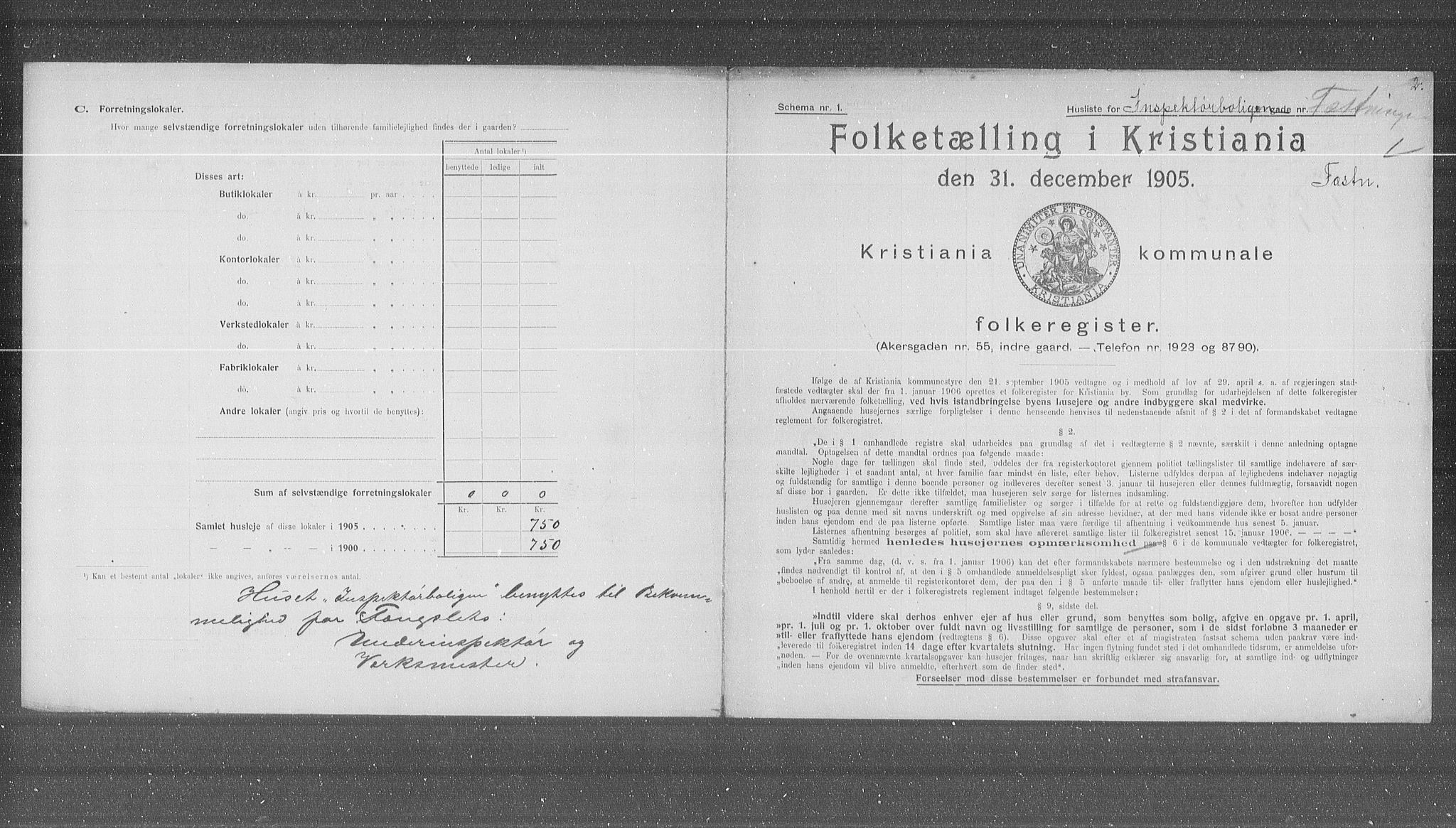 OBA, Kommunal folketelling 31.12.1905 for Kristiania kjøpstad, 1905, s. 14750