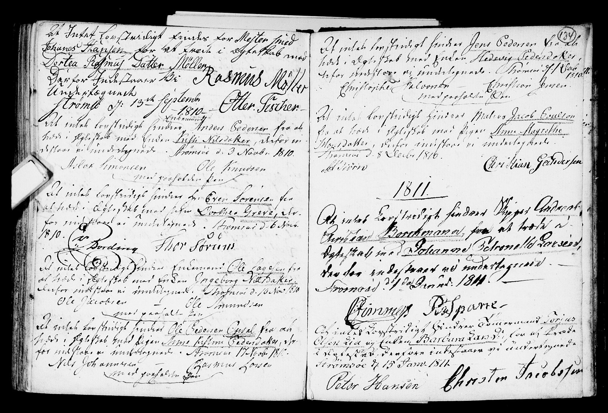 Strømsø kirkebøker, SAKO/A-246/H/Hb/L0001: Forlovererklæringer nr. 1, 1752-1815, s. 134