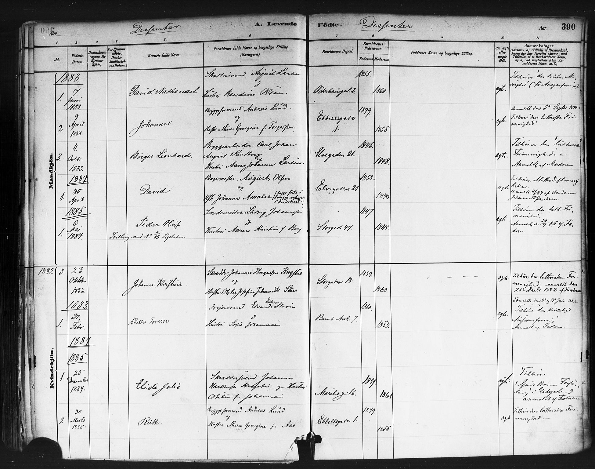 Jakob prestekontor Kirkebøker, AV/SAO-A-10850/F/Fa/L0003: Ministerialbok nr. 3, 1880-1895, s. 390