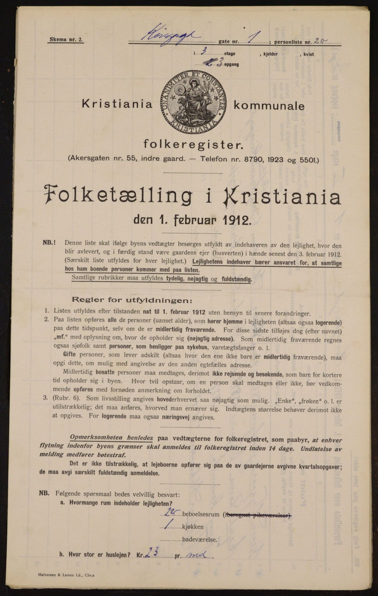 OBA, Kommunal folketelling 1.2.1912 for Kristiania, 1912, s. 49781