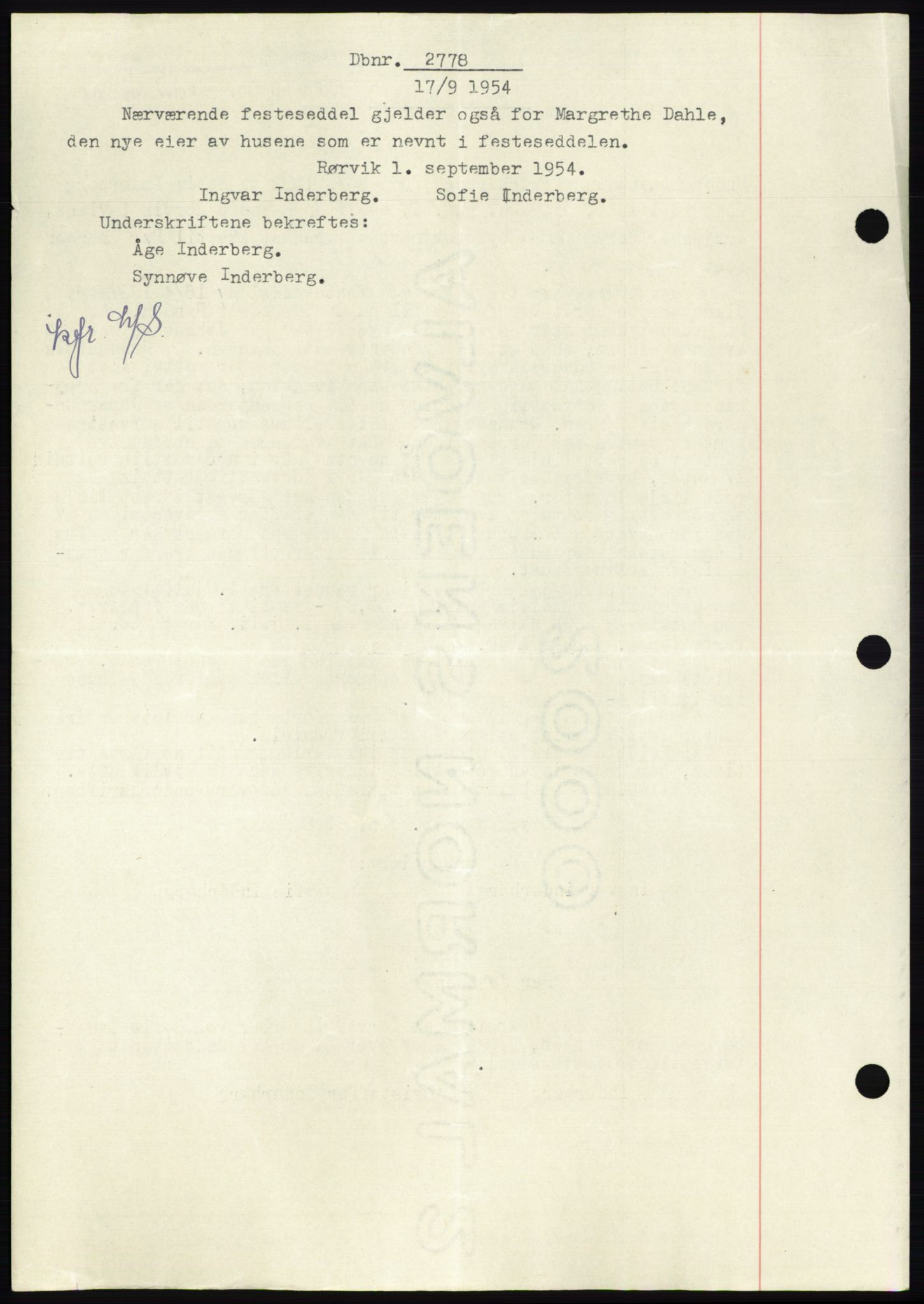 Namdal sorenskriveri, SAT/A-4133/1/2/2C: Pantebok nr. -, 1948-1948, Dagboknr: 2778/1948