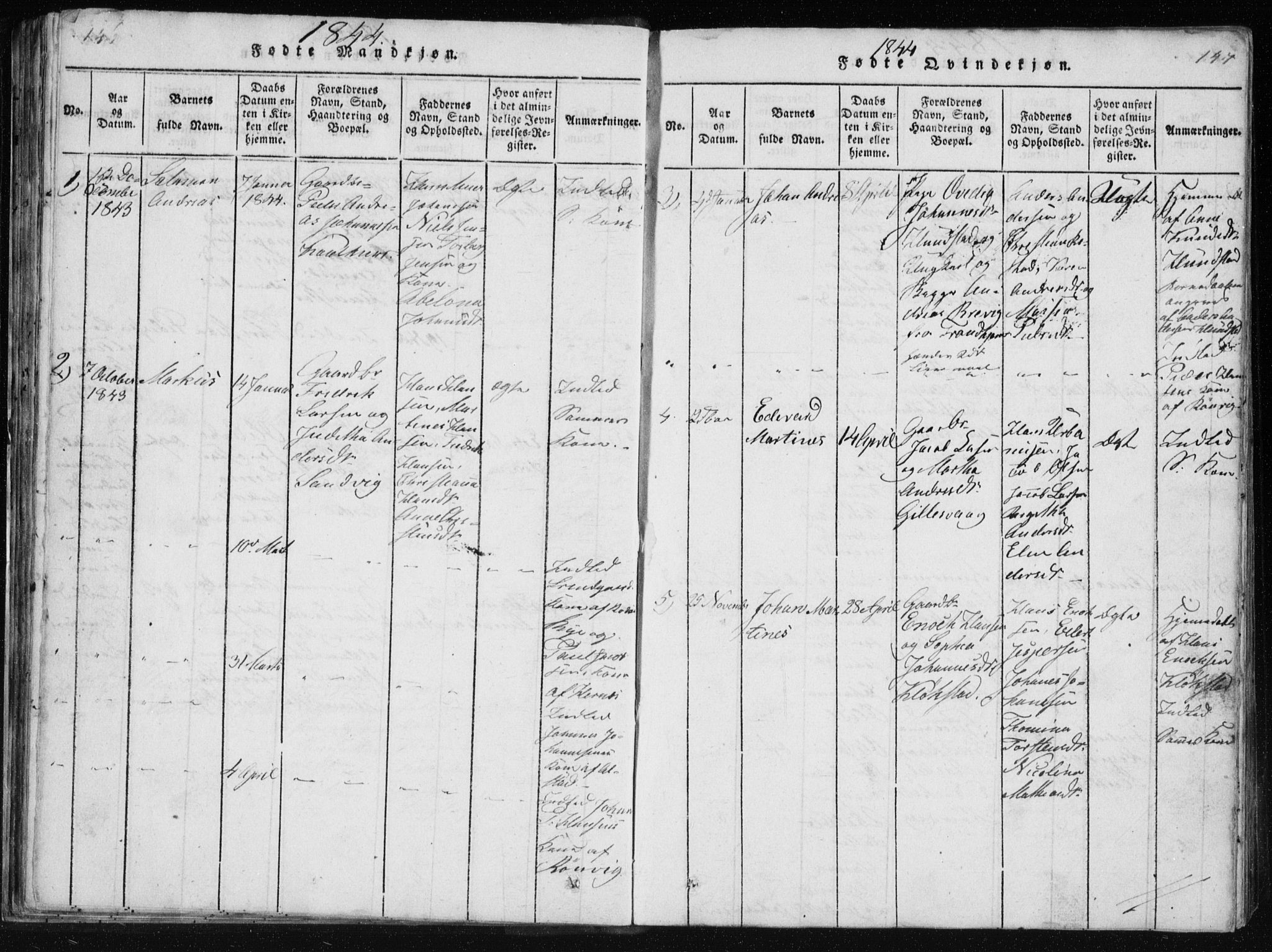 Ministerialprotokoller, klokkerbøker og fødselsregistre - Nordland, AV/SAT-A-1459/801/L0027: Klokkerbok nr. 801C02, 1835-1845, s. 146-147