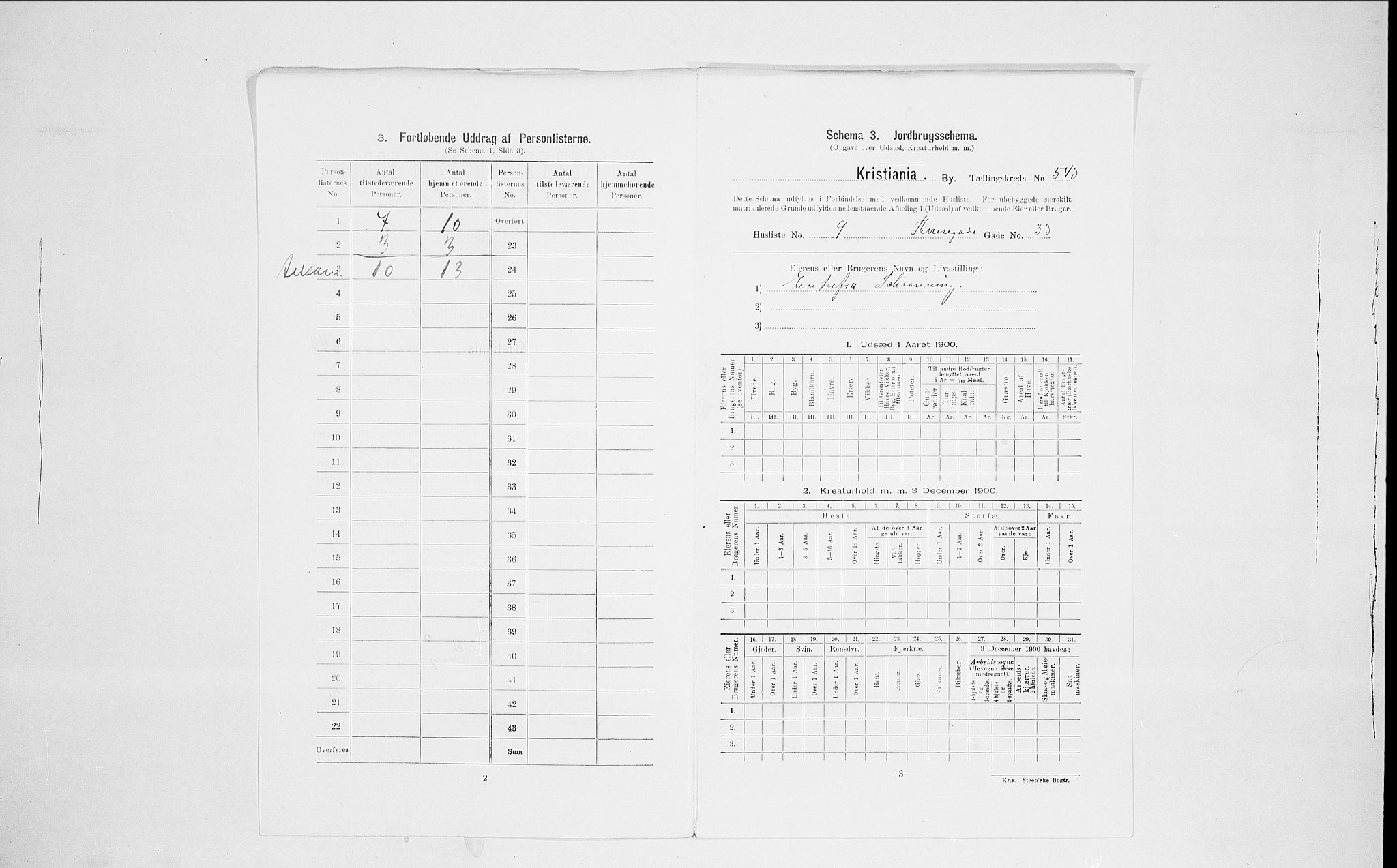 SAO, Folketelling 1900 for 0301 Kristiania kjøpstad, 1900, s. 97178