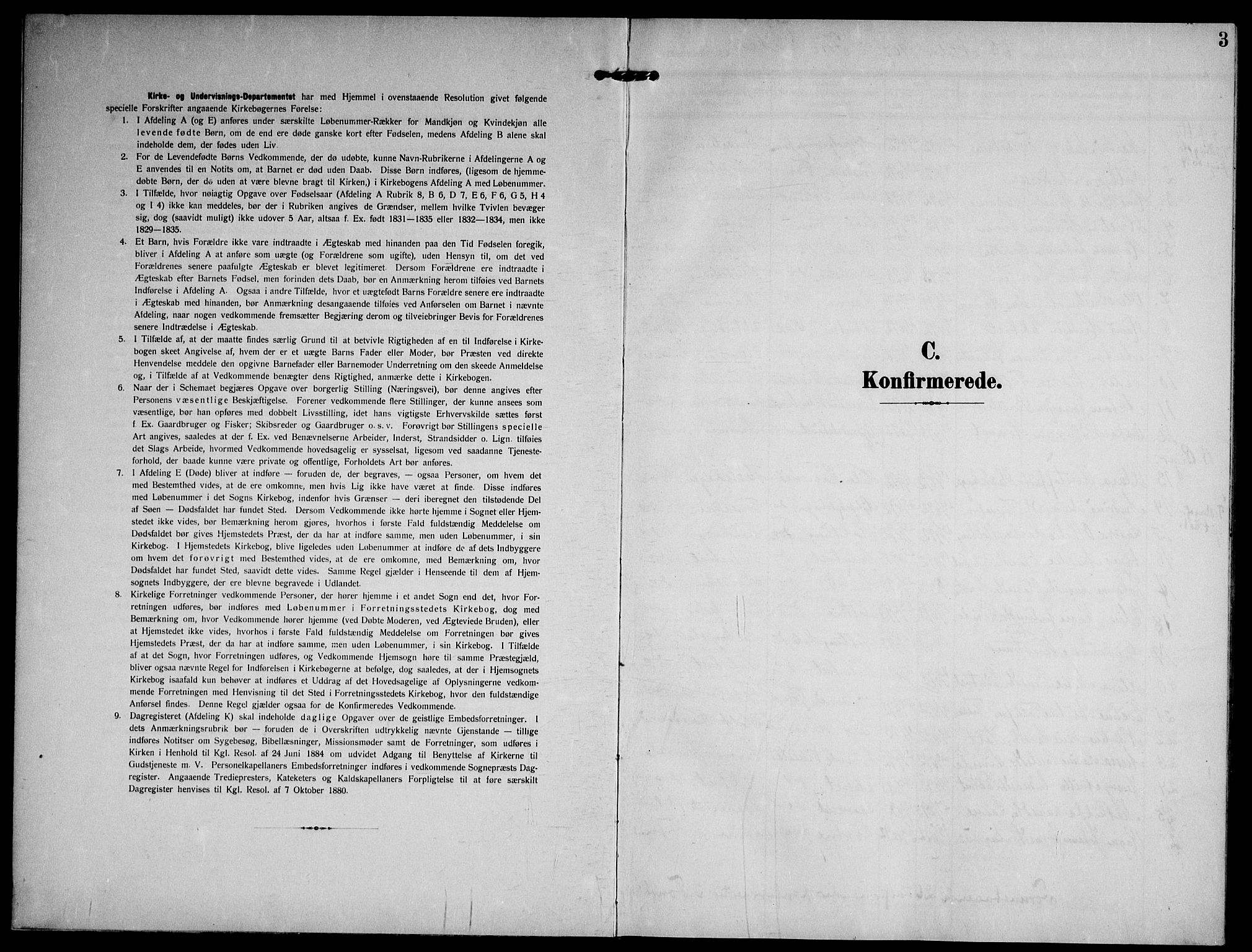 Ramnes kirkebøker, AV/SAKO-A-314/F/Fd/L0004: Residerende kapellans bok nr. IV 4, 1907-1919, s. 3