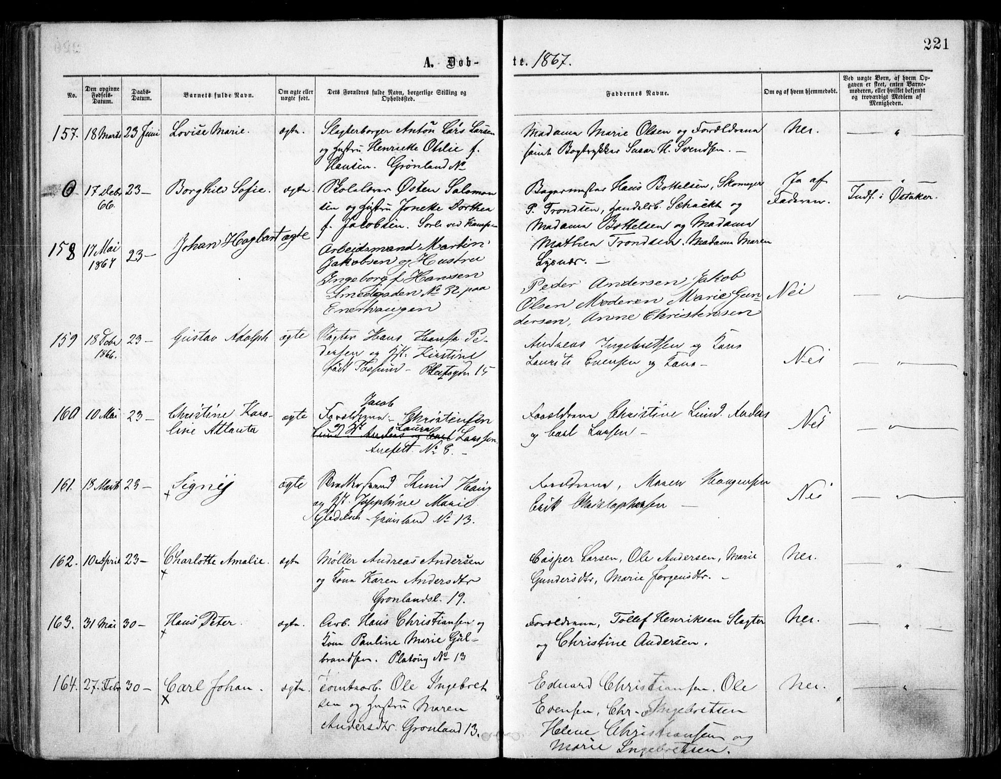 Grønland prestekontor Kirkebøker, SAO/A-10848/F/Fa/L0002: Ministerialbok nr. 2, 1862-1868, s. 221
