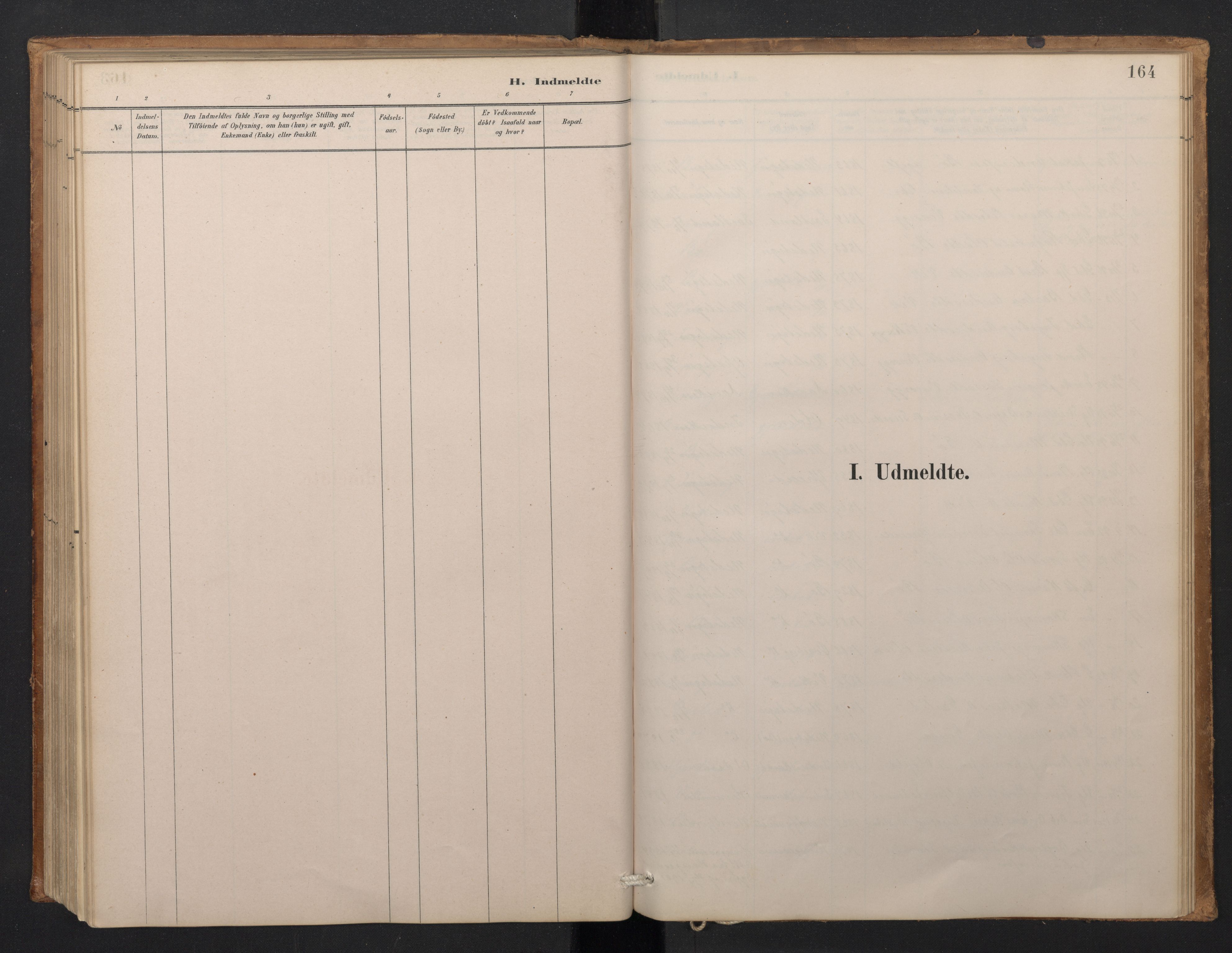 Stryn Sokneprestembete, AV/SAB-A-82501: Klokkerbok nr. A 2, 1883-1905, s. 163b-164a