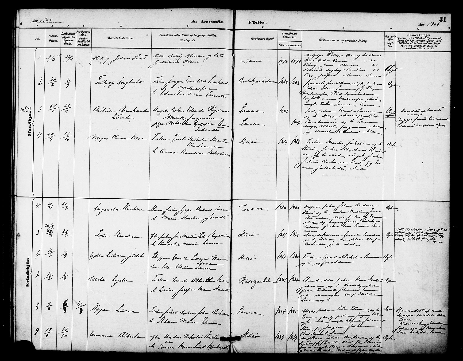 Ministerialprotokoller, klokkerbøker og fødselsregistre - Nordland, AV/SAT-A-1459/840/L0580: Ministerialbok nr. 840A02, 1887-1909, s. 31