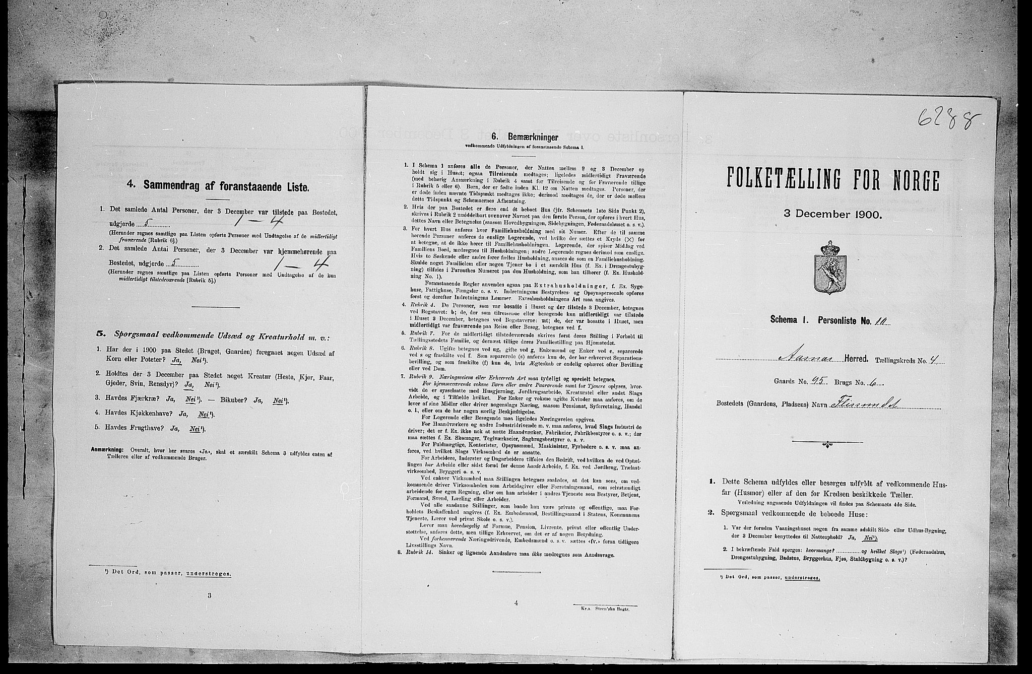 SAH, Folketelling 1900 for 0425 Åsnes herred, 1900, s. 585