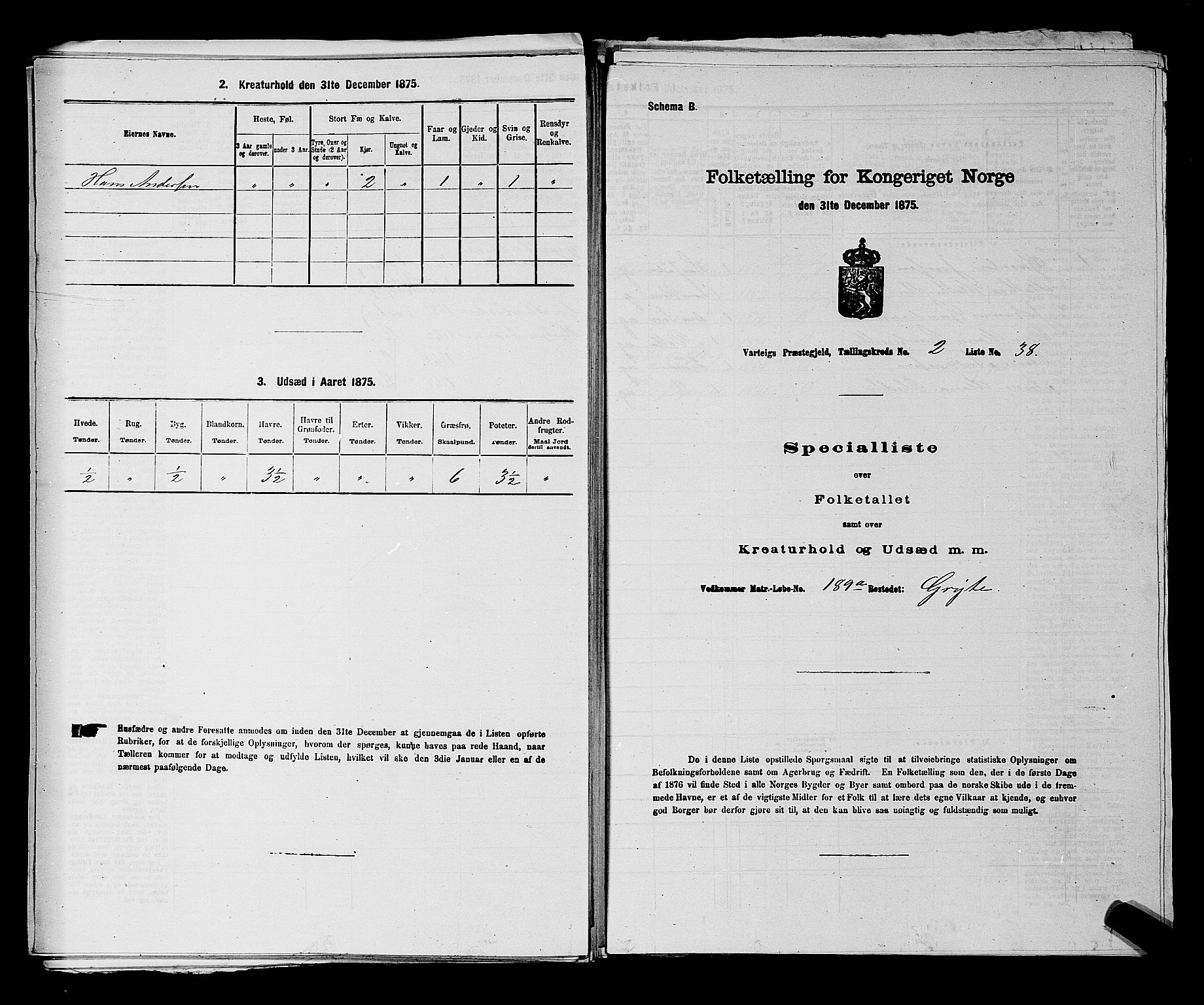 RA, Folketelling 1875 for 0114P Varteig prestegjeld, 1875, s. 237