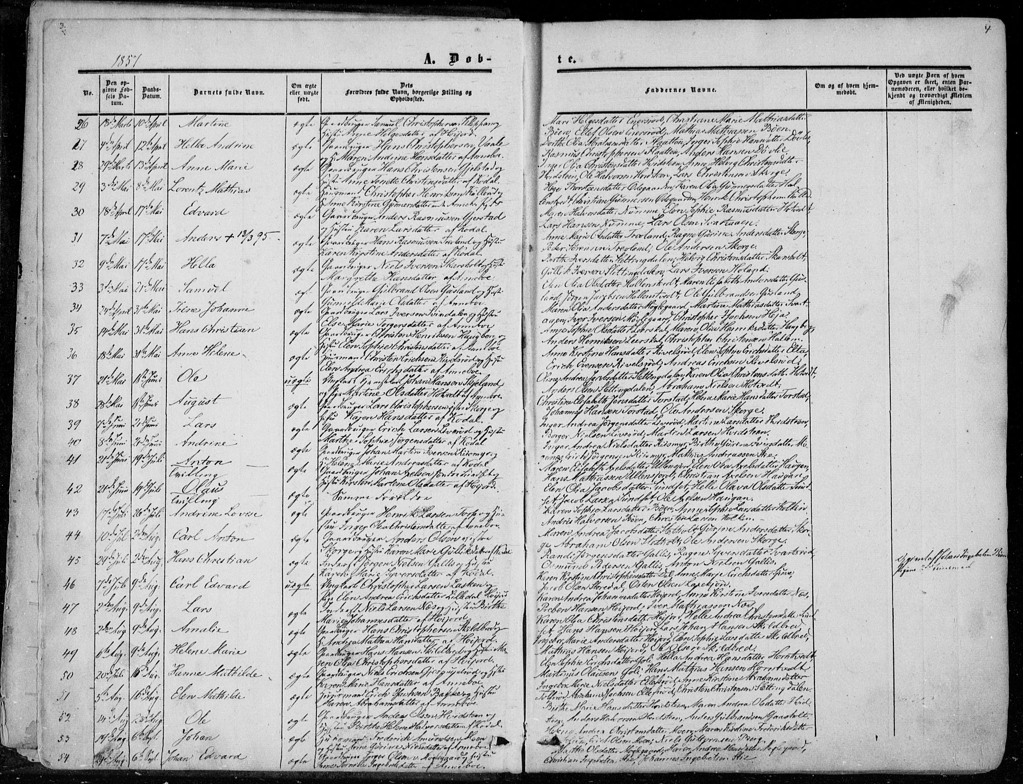 Andebu kirkebøker, AV/SAKO-A-336/F/Fa/L0005: Ministerialbok nr. I 5, 1857-1870, s. 3-4