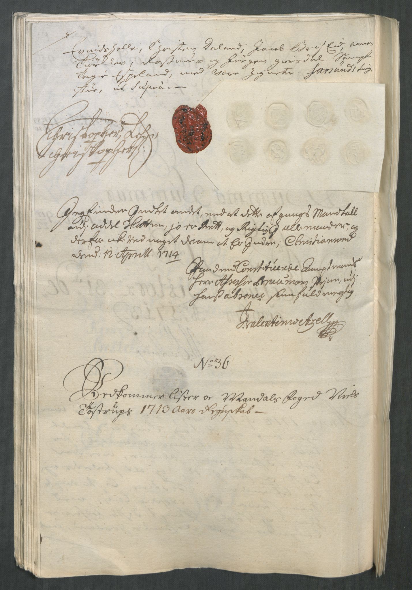 Rentekammeret inntil 1814, Reviderte regnskaper, Fogderegnskap, AV/RA-EA-4092/R43/L2556: Fogderegnskap Lista og Mandal, 1713, s. 505