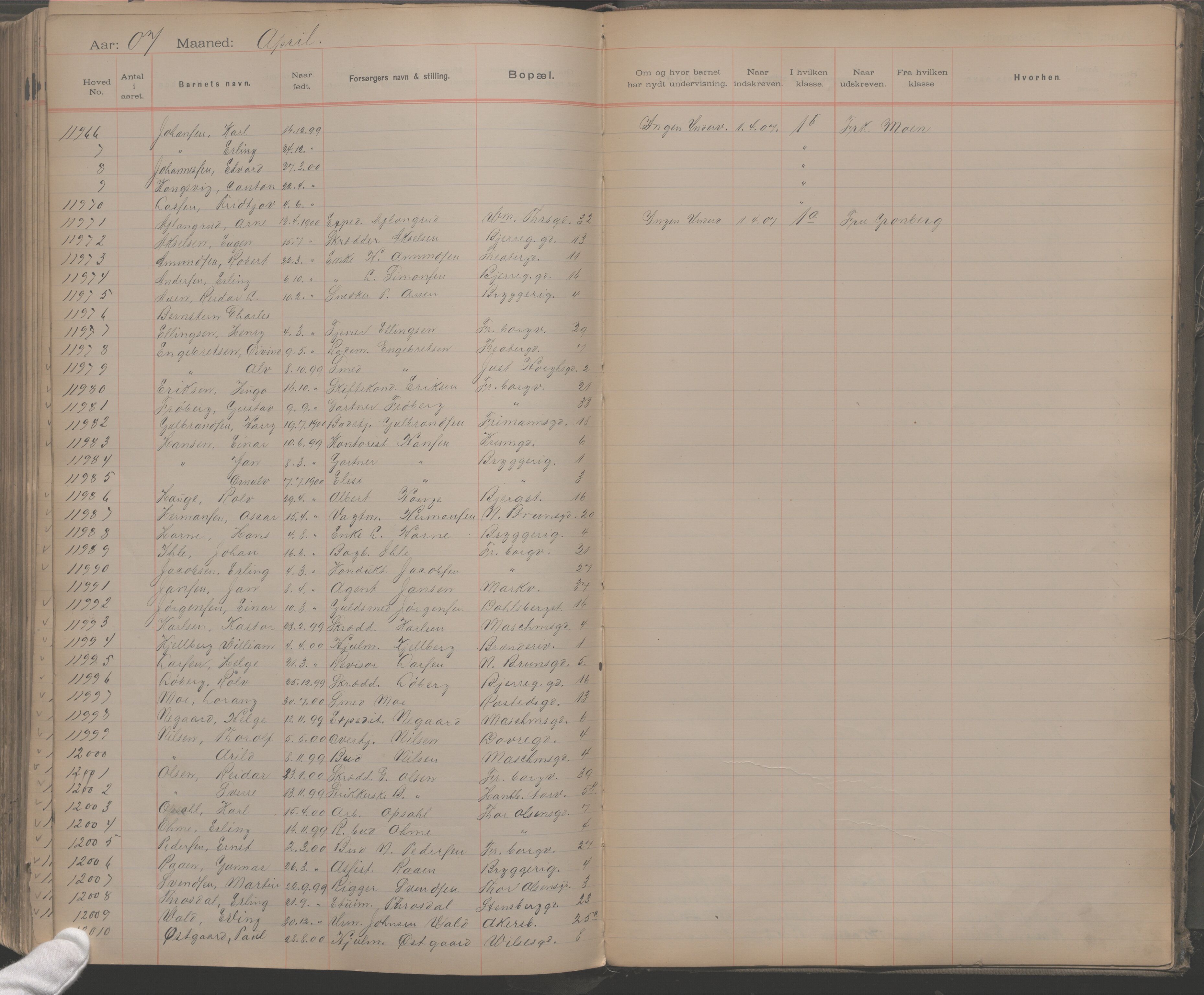 Møllergata skole, OBA/A-20129/F/Fa/L0001: Ut-/innskrivningsprotokoll, 1889-1907, s. 272