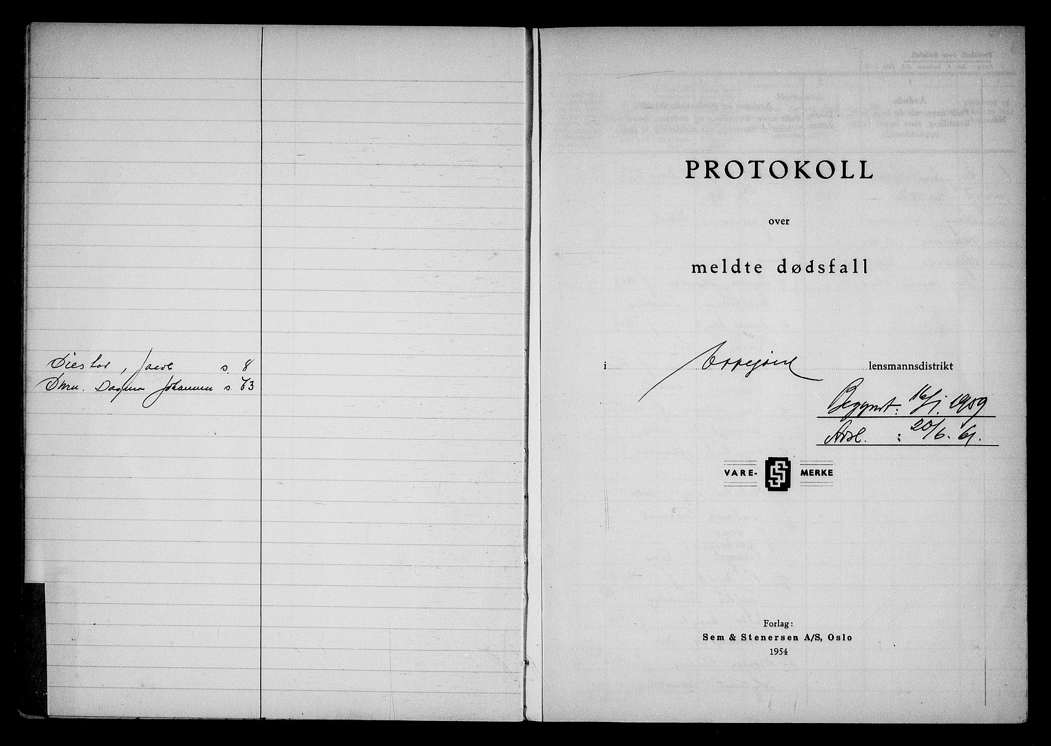 Oppegård lensmannskontor, AV/SAO-A-10186/H/Ha/L0008: Dødsfallsprotokoll, 1959-1961