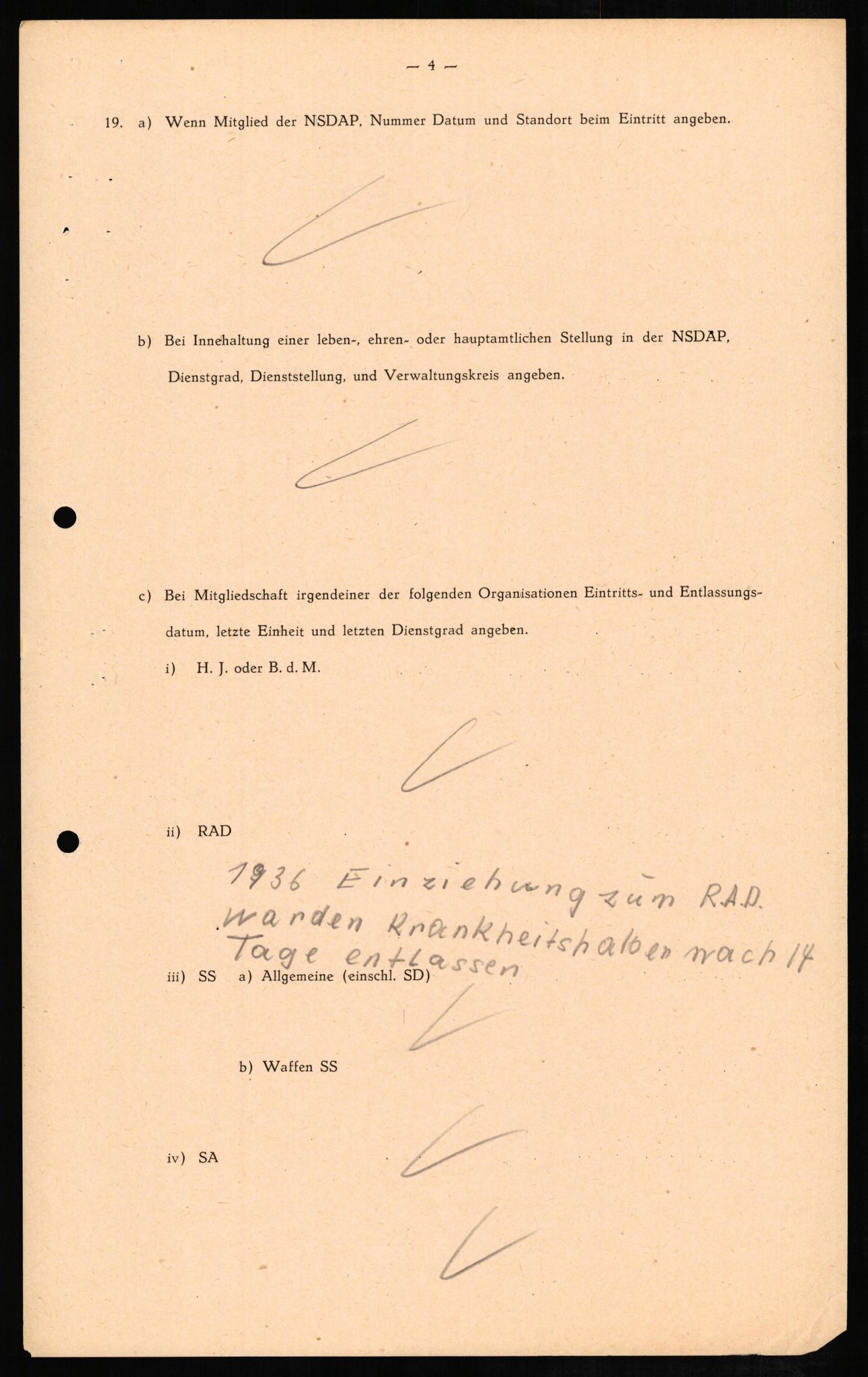 Forsvaret, Forsvarets overkommando II, AV/RA-RAFA-3915/D/Db/L0010: CI Questionaires. Tyske okkupasjonsstyrker i Norge. Tyskere., 1945-1946, s. 7