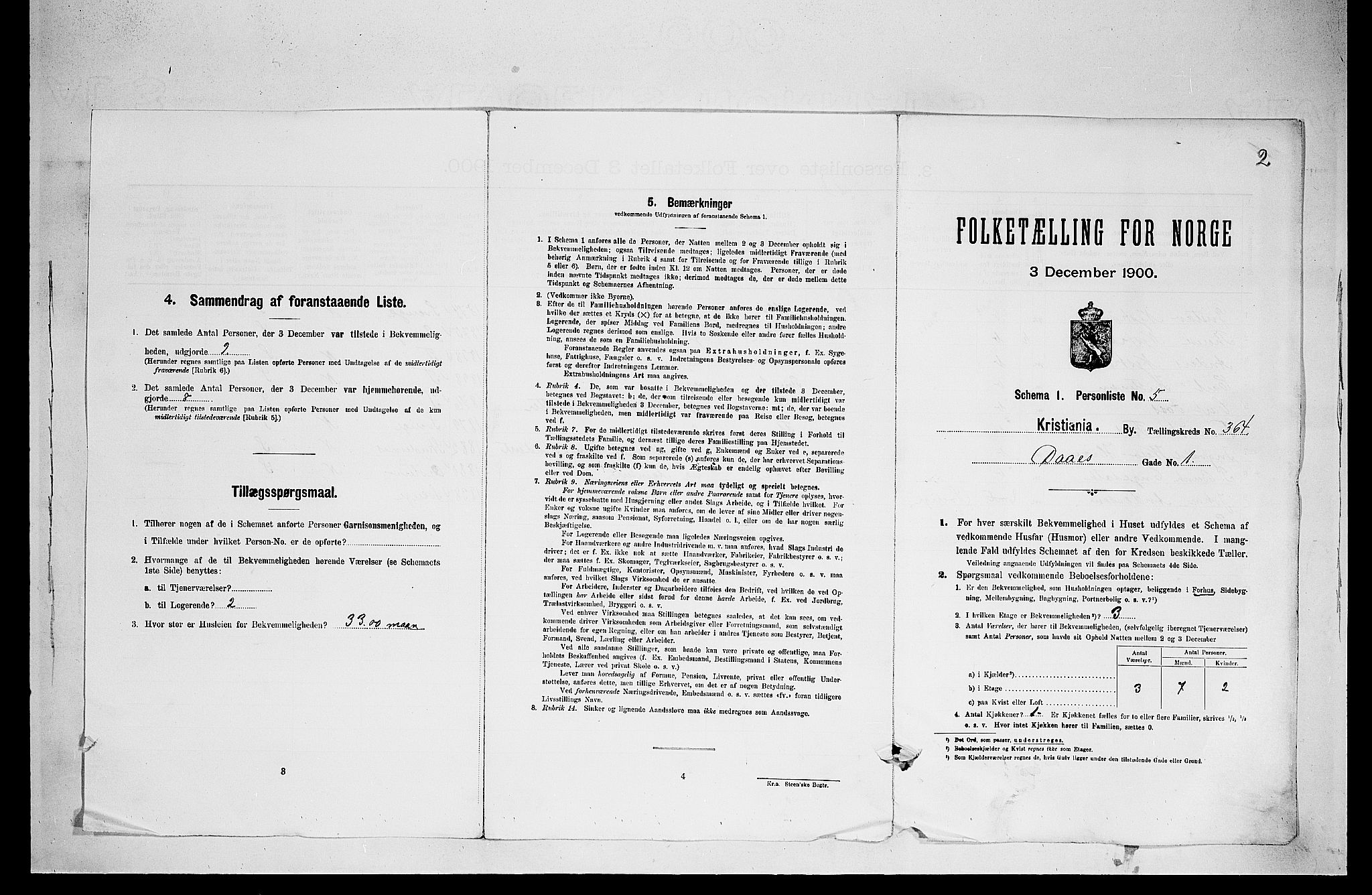 SAO, Folketelling 1900 for 0301 Kristiania kjøpstad, 1900, s. 14226