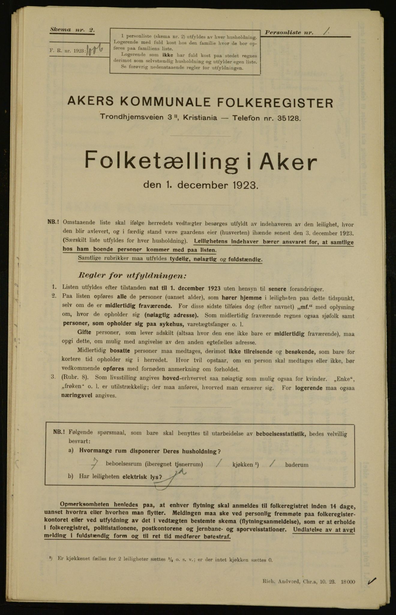 , Kommunal folketelling 1.12.1923 for Aker, 1923, s. 14175