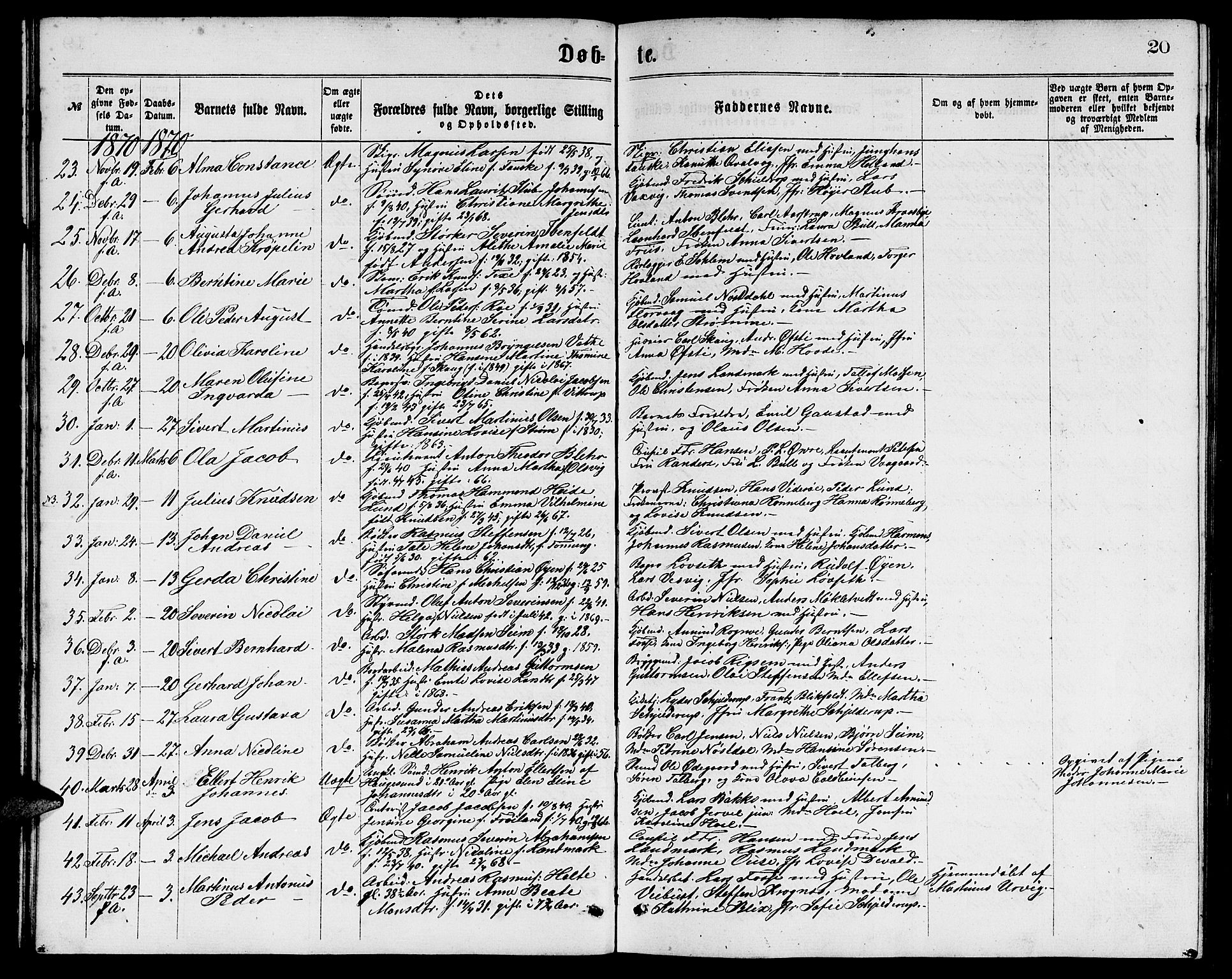 Ministerialprotokoller, klokkerbøker og fødselsregistre - Møre og Romsdal, AV/SAT-A-1454/529/L0465: Klokkerbok nr. 529C02, 1868-1877, s. 20