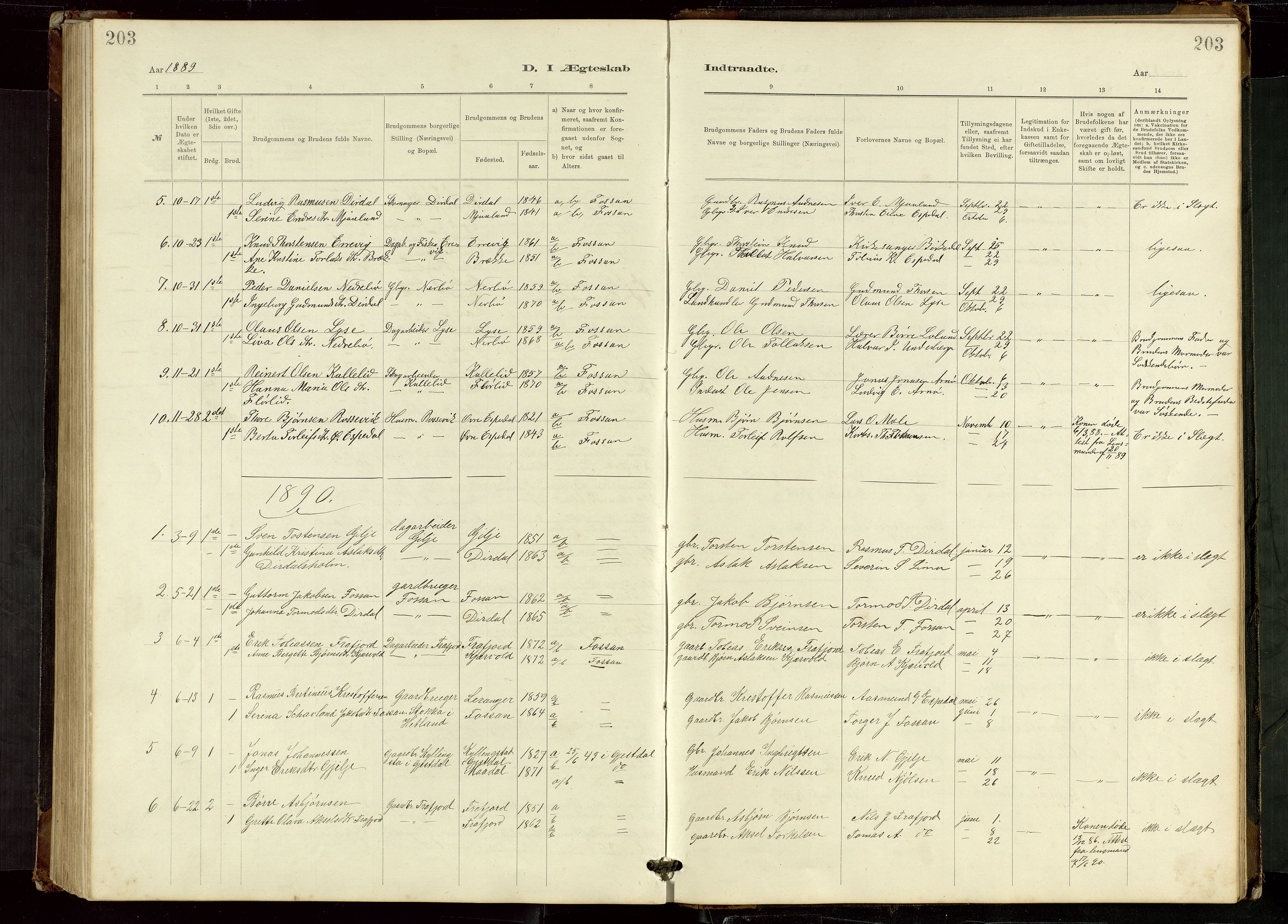 Høgsfjord sokneprestkontor, SAST/A-101624/H/Ha/Hab/L0009: Klokkerbok nr. B 9, 1883-1920, s. 203