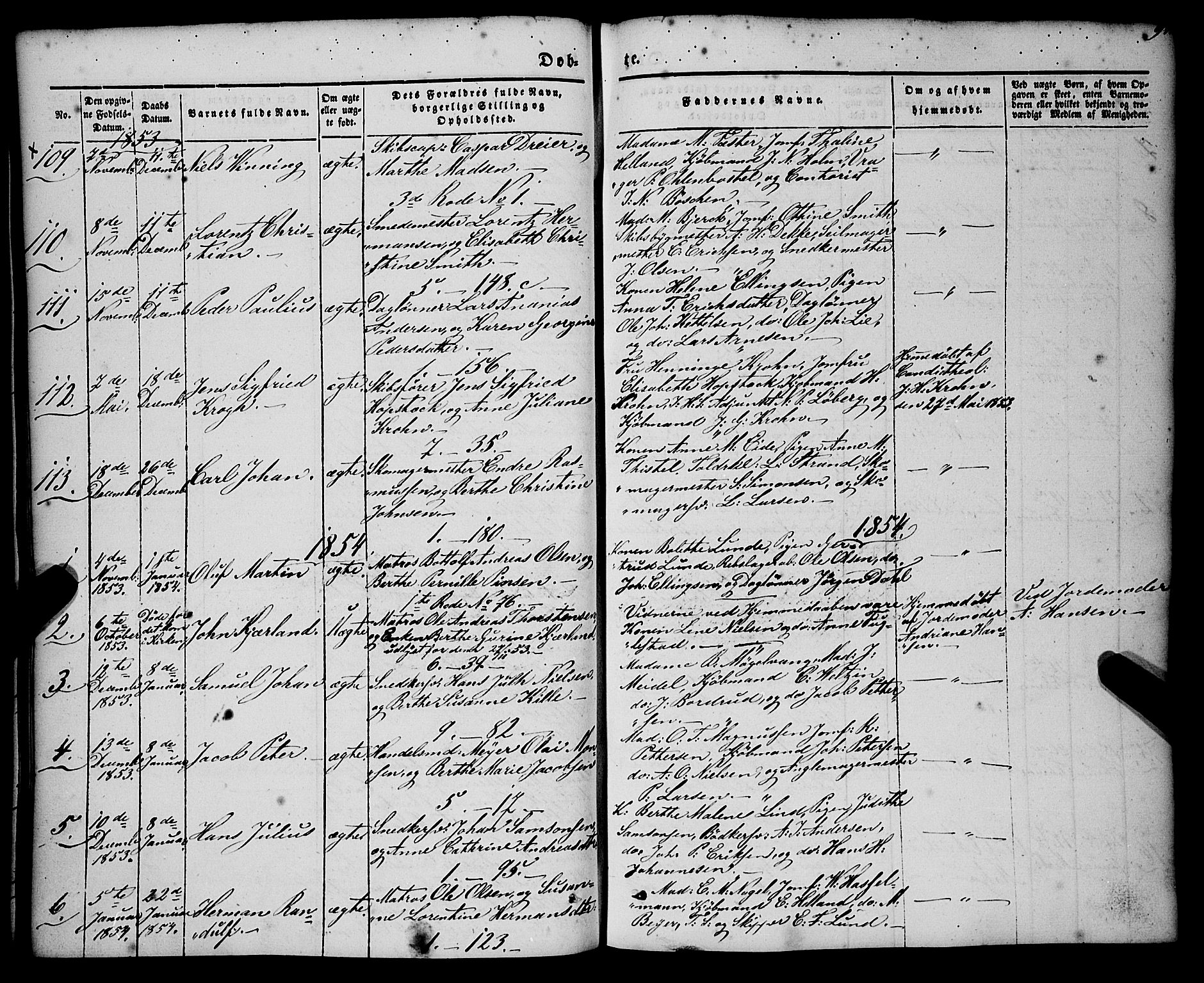Nykirken Sokneprestembete, AV/SAB-A-77101/H/Haa/L0014: Ministerialbok nr. B 1, 1844-1858, s. 91