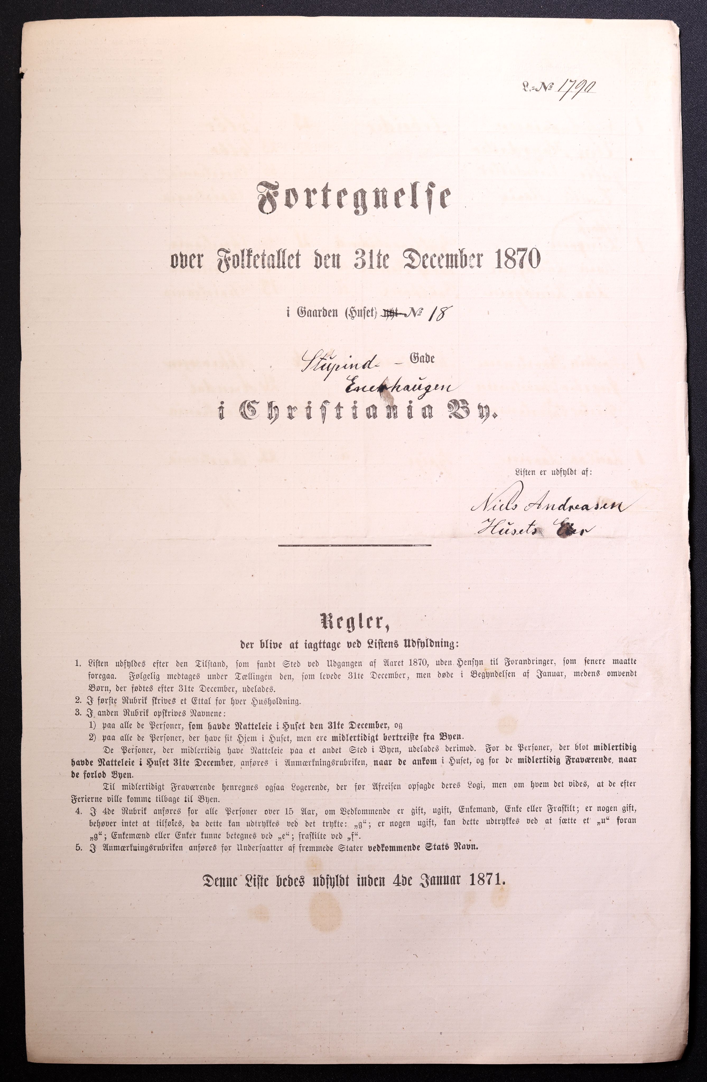 RA, Folketelling 1870 for 0301 Kristiania kjøpstad, 1870, s. 4097