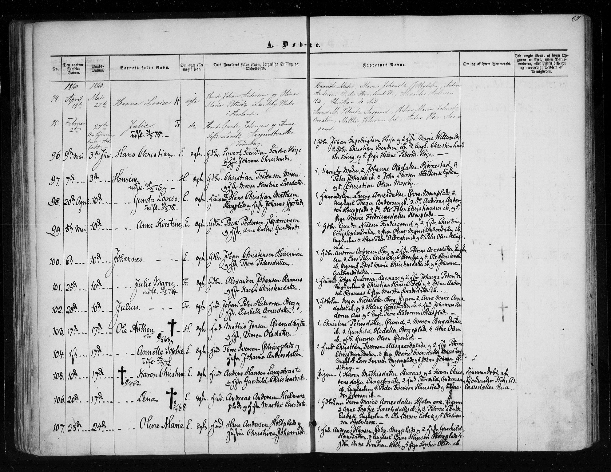 Eidsberg prestekontor Kirkebøker, AV/SAO-A-10905/F/Fa/L0010.a: Ministerialbok nr. I 10A, 1857-1866, s. 69
