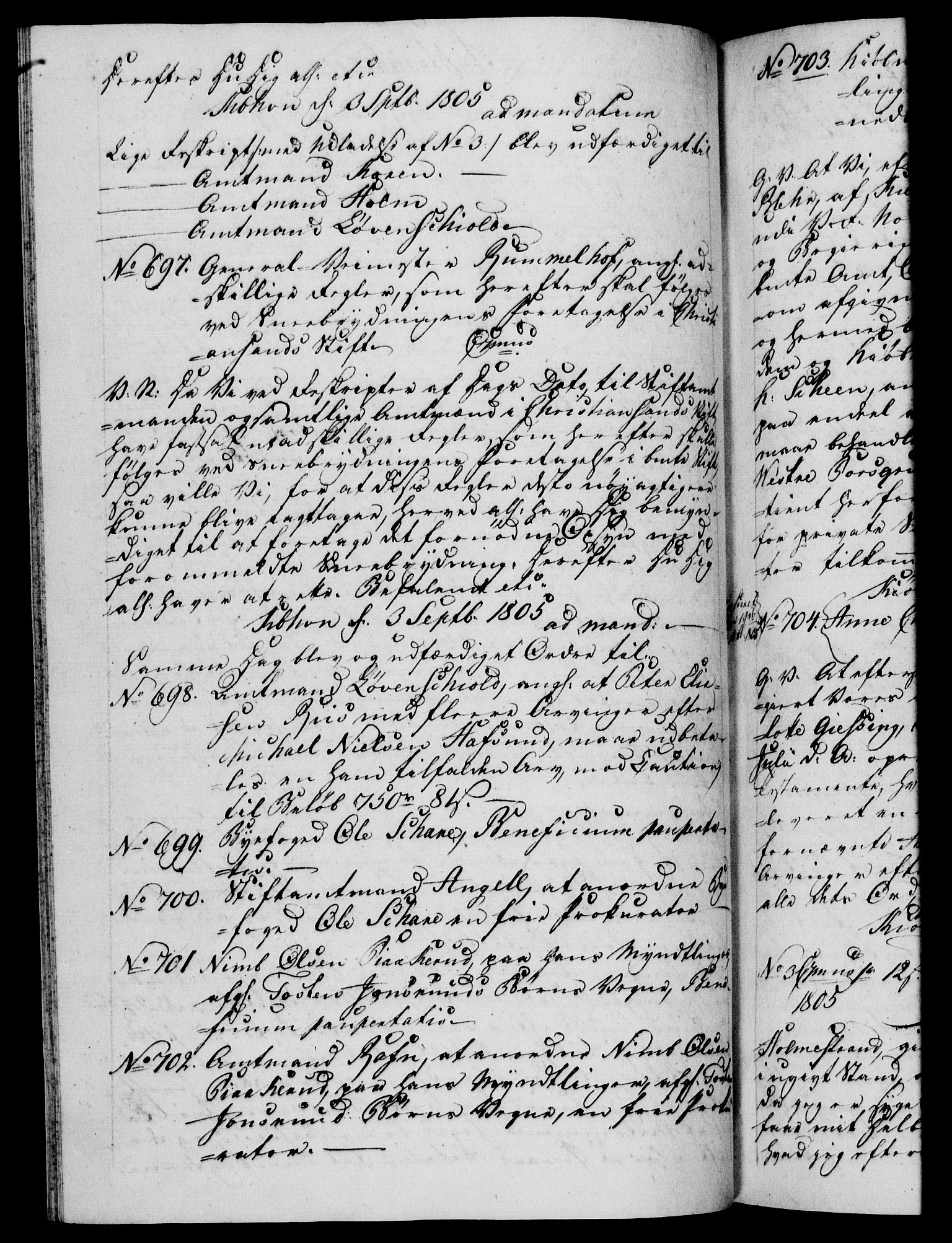 Danske Kanselli 1800-1814, RA/EA-3024/H/Hf/Hfb/Hfba/L0003: Registranter, 1805-1807, s. 108b