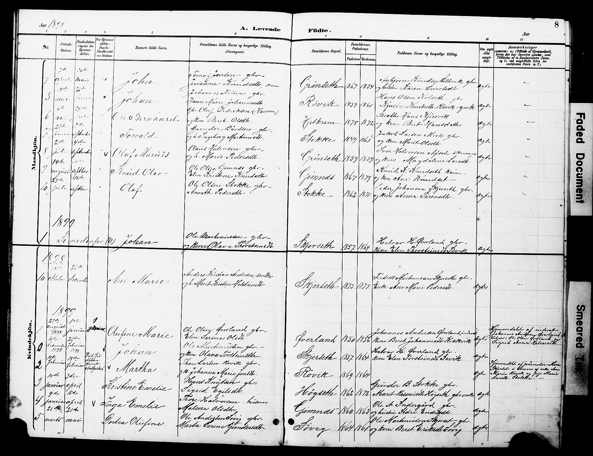 Ministerialprotokoller, klokkerbøker og fødselsregistre - Møre og Romsdal, SAT/A-1454/585/L0973: Klokkerbok nr. 585C01, 1893-1930, s. 8