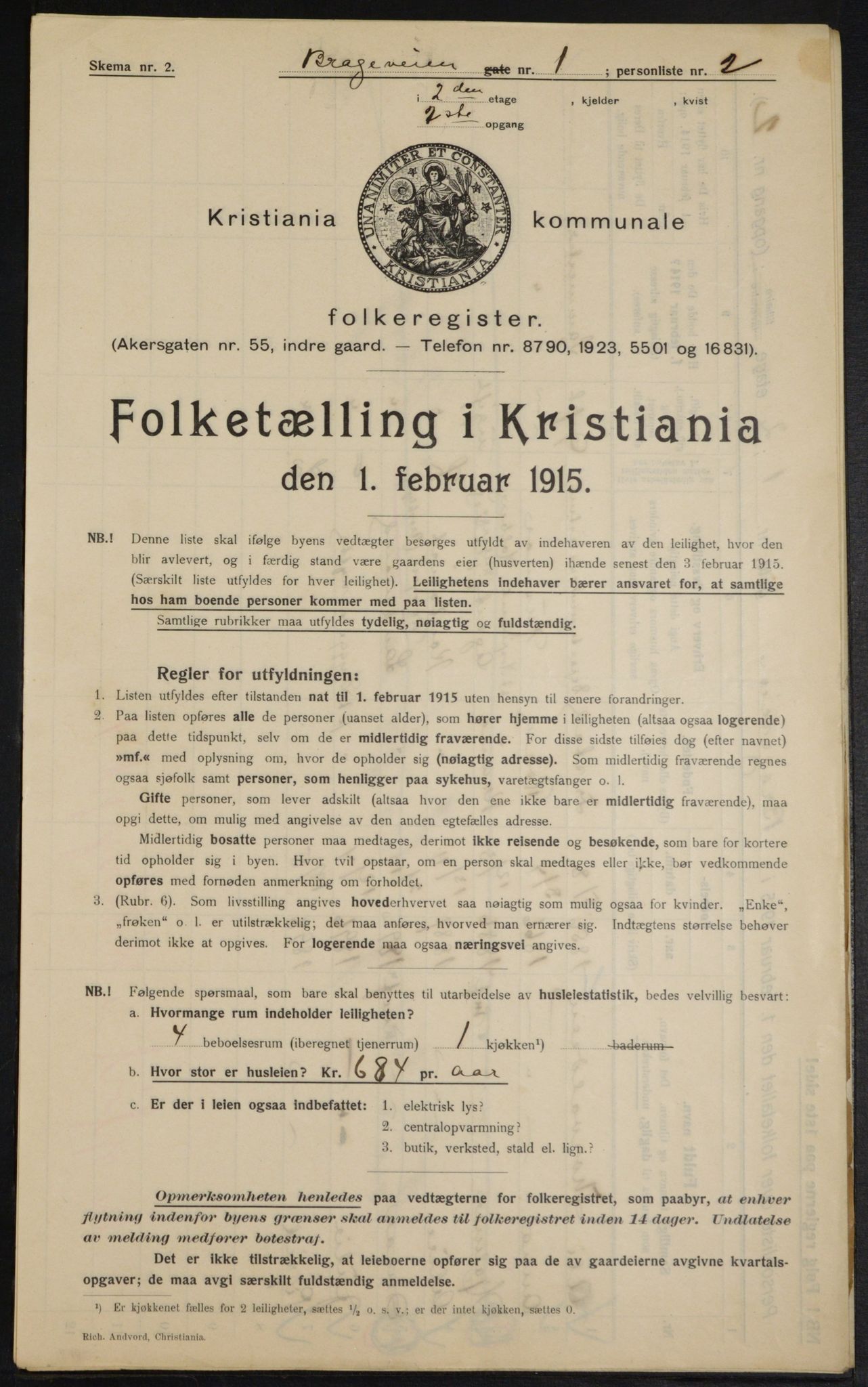 OBA, Kommunal folketelling 1.2.1915 for Kristiania, 1915, s. 7951