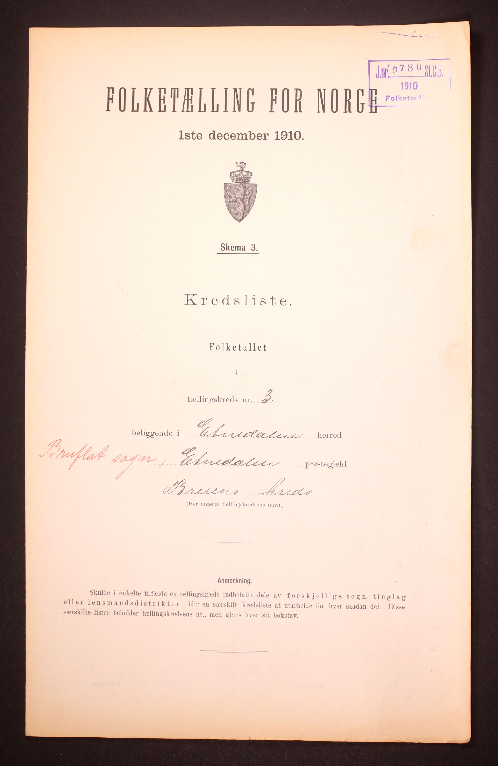 RA, Folketelling 1910 for 0541 Etnedal herred, 1910, s. 10