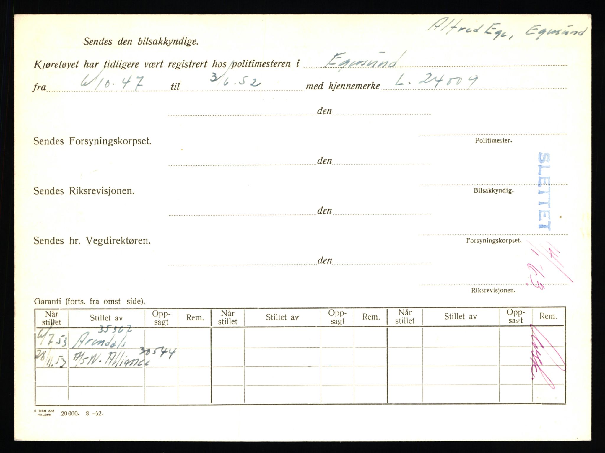 Stavanger trafikkstasjon, SAST/A-101942/0/F/L0041: L-24000 - L-24599, 1930-1971, s. 920