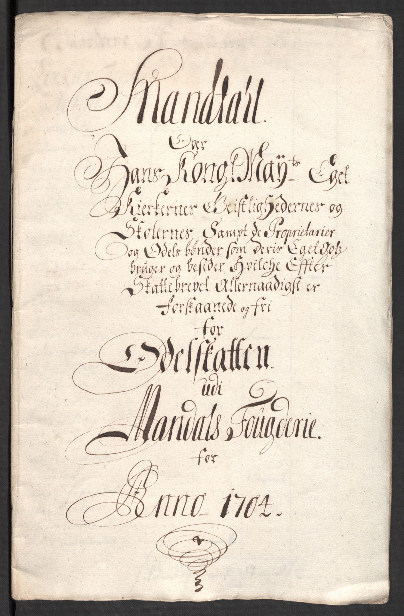 Rentekammeret inntil 1814, Reviderte regnskaper, Fogderegnskap, RA/EA-4092/R43/L2550: Fogderegnskap Lista og Mandal, 1703-1704, s. 443