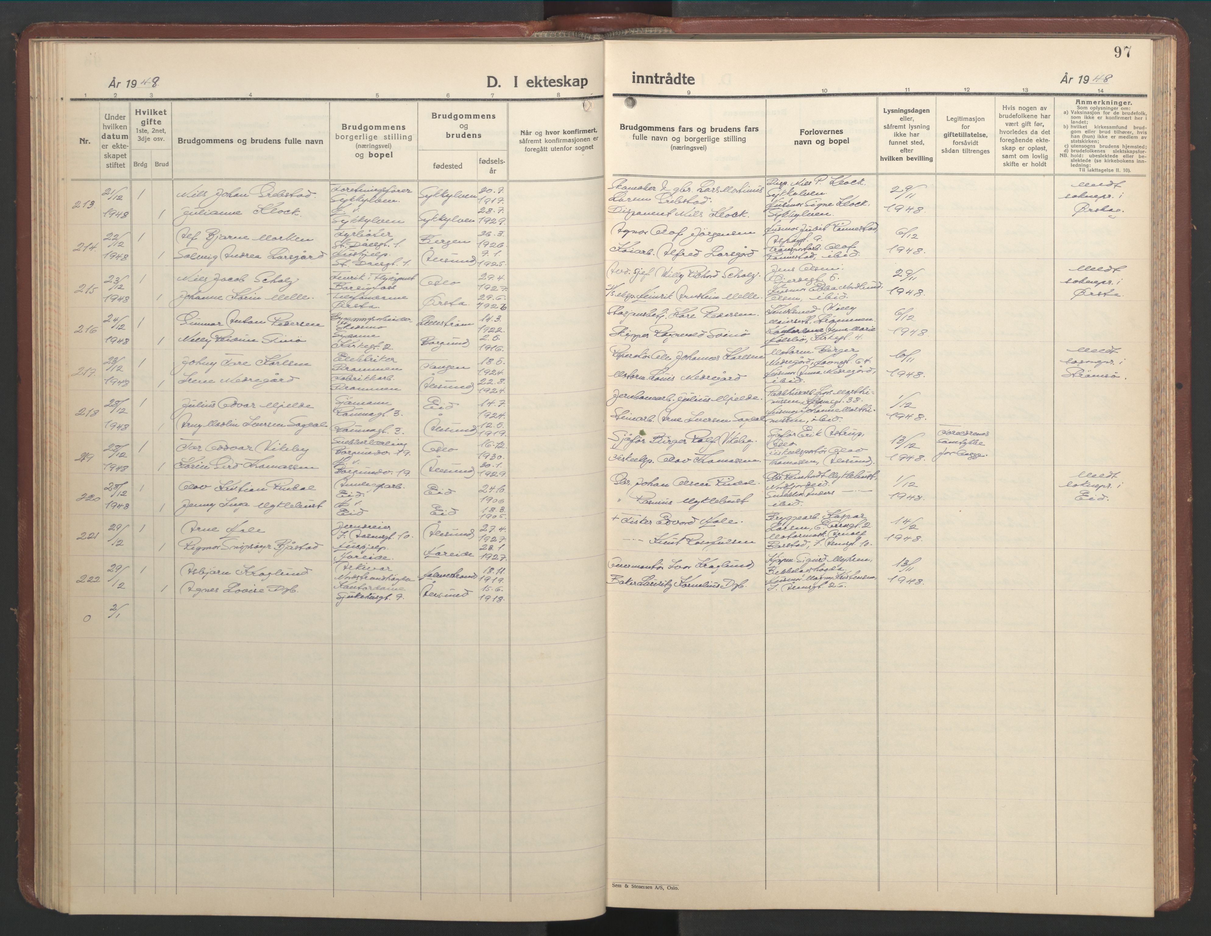 Ministerialprotokoller, klokkerbøker og fødselsregistre - Møre og Romsdal, SAT/A-1454/529/L0479: Klokkerbok nr. 529C16, 1941-1950, s. 97