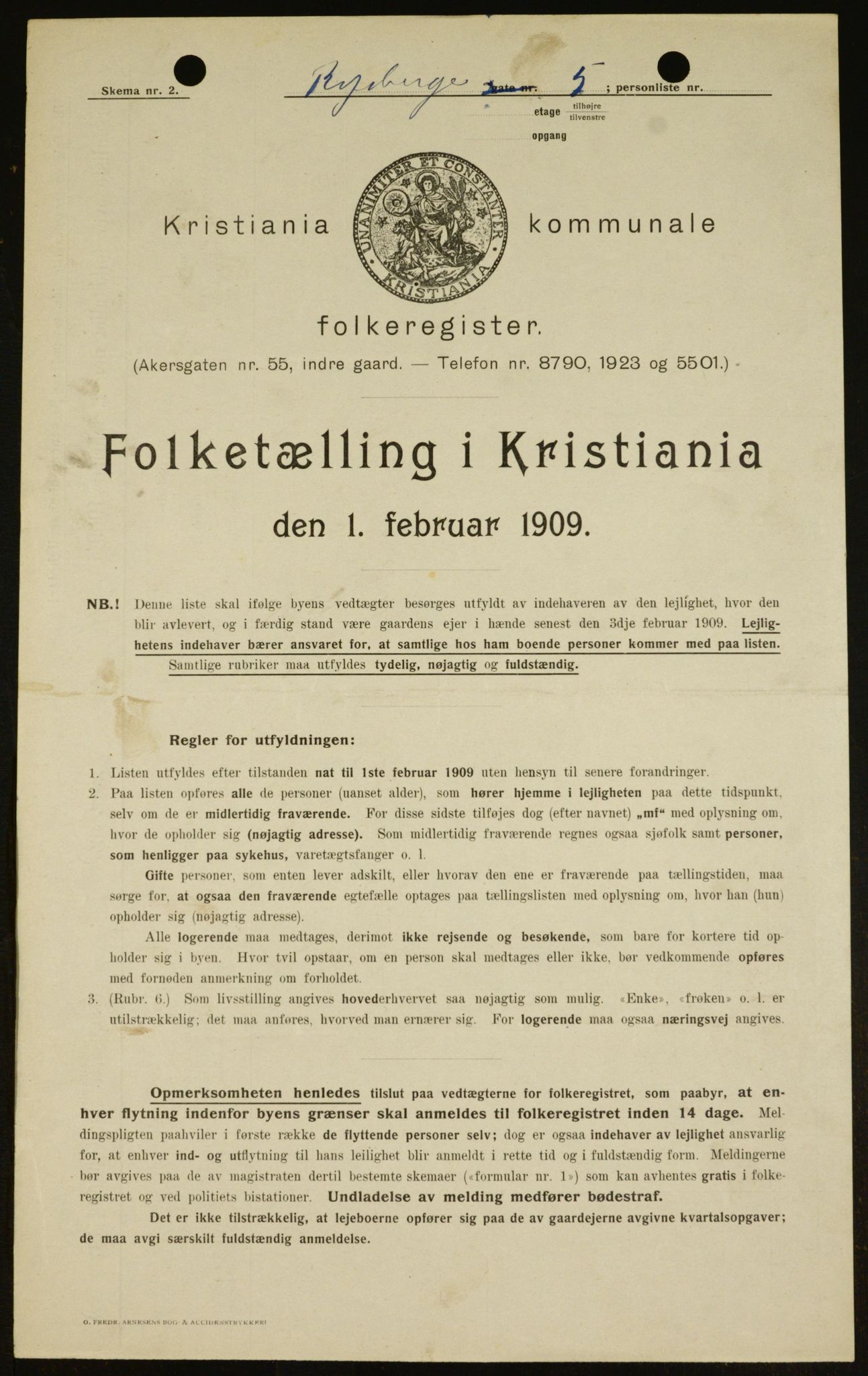 OBA, Kommunal folketelling 1.2.1909 for Kristiania kjøpstad, 1909, s. 77812