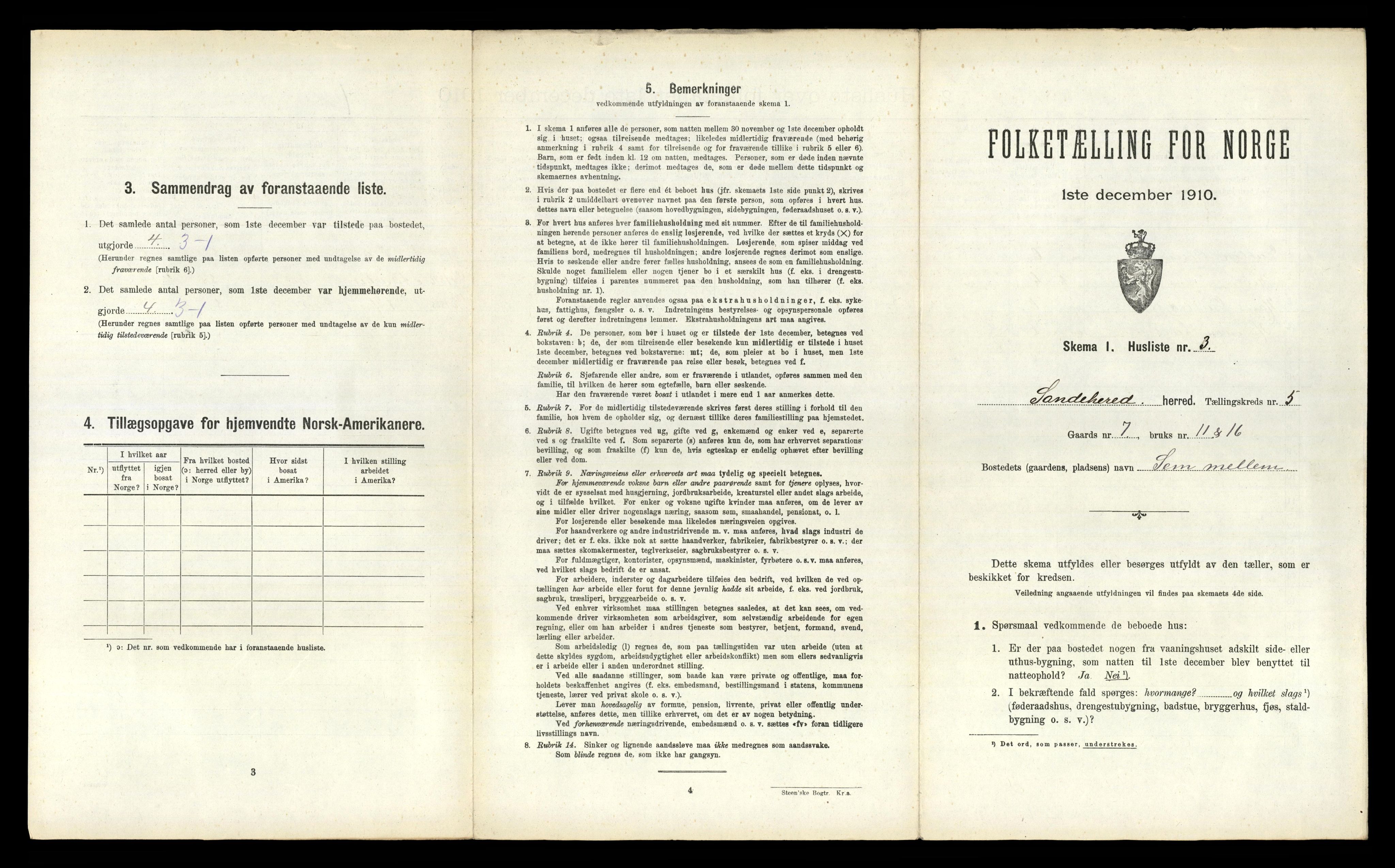 RA, Folketelling 1910 for 0724 Sandeherred herred, 1910, s. 813